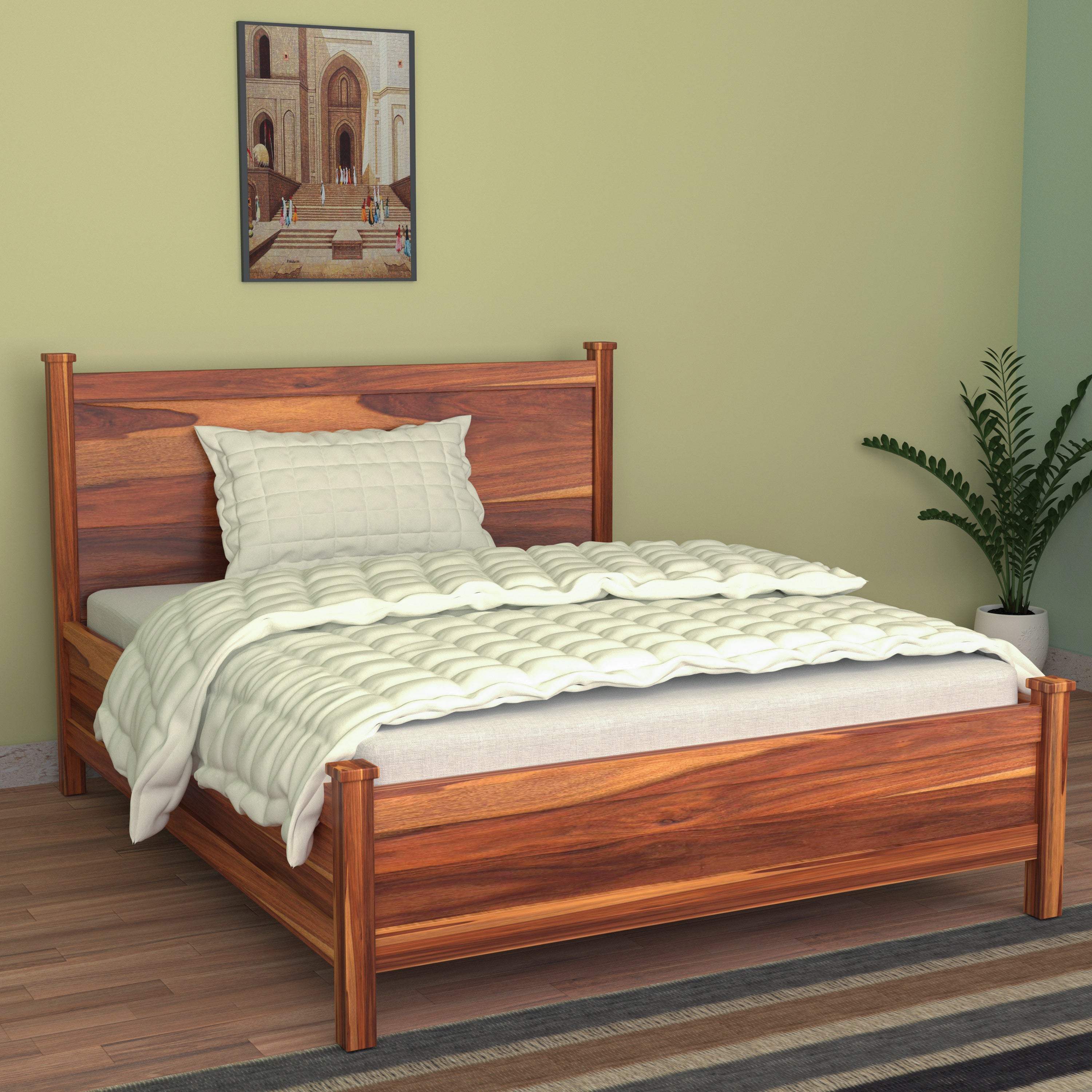 Montage Glint Finished Premium Handmade Wooden Bed for Home Bed