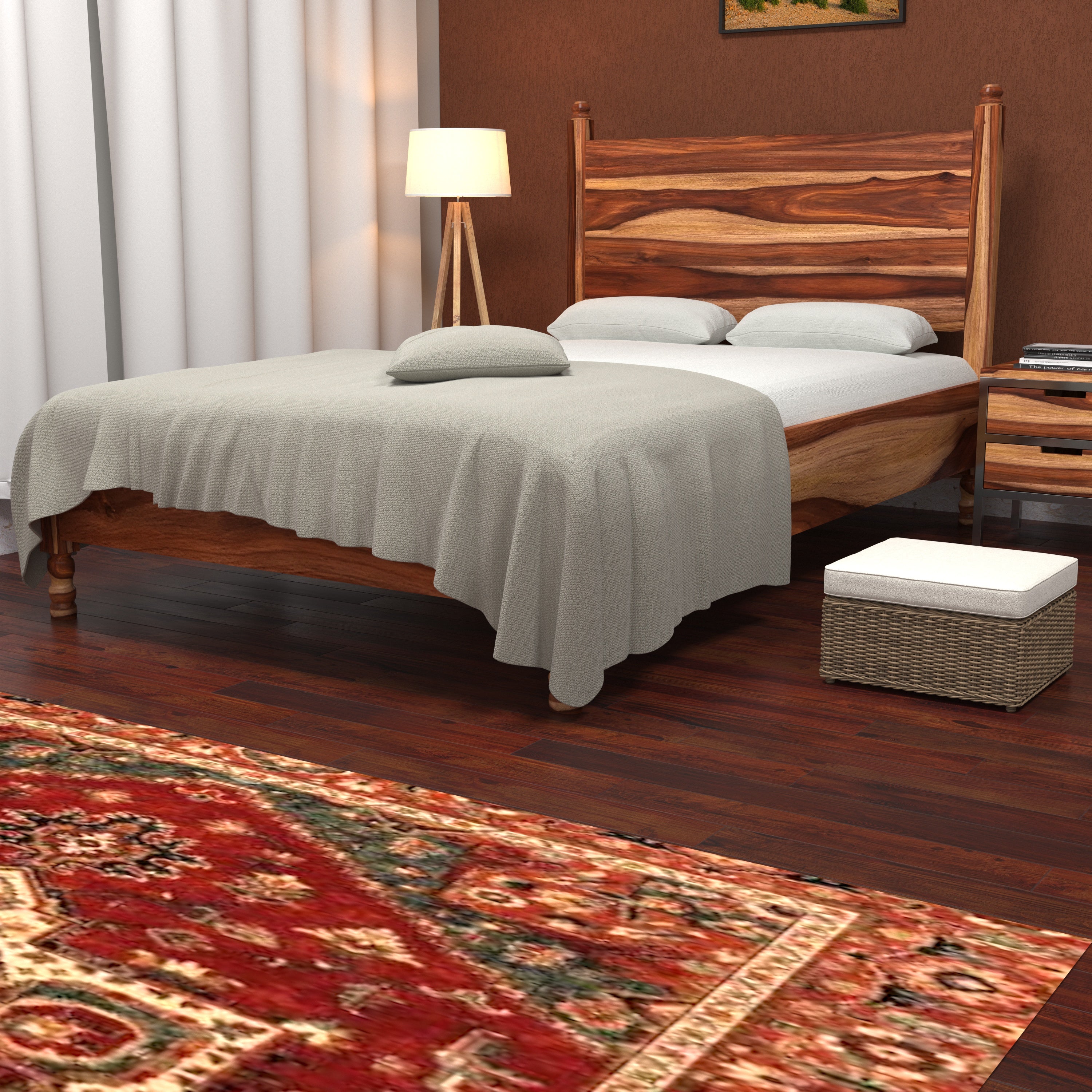 Charming Solid wood American Single Bed Sheesham wood Bed