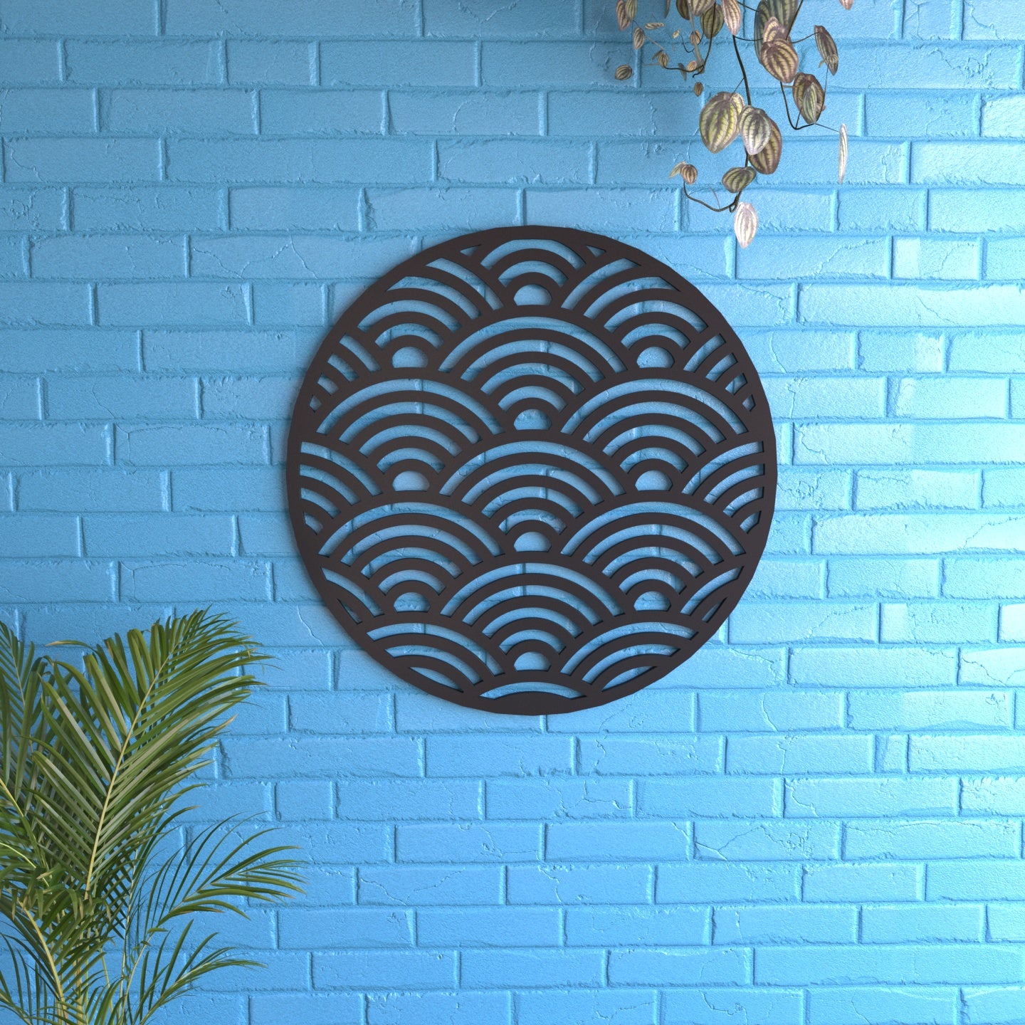 Aesthetic Antique Sea Round Wooden Wall Decor Yantra Engineered Wood Wall Decor