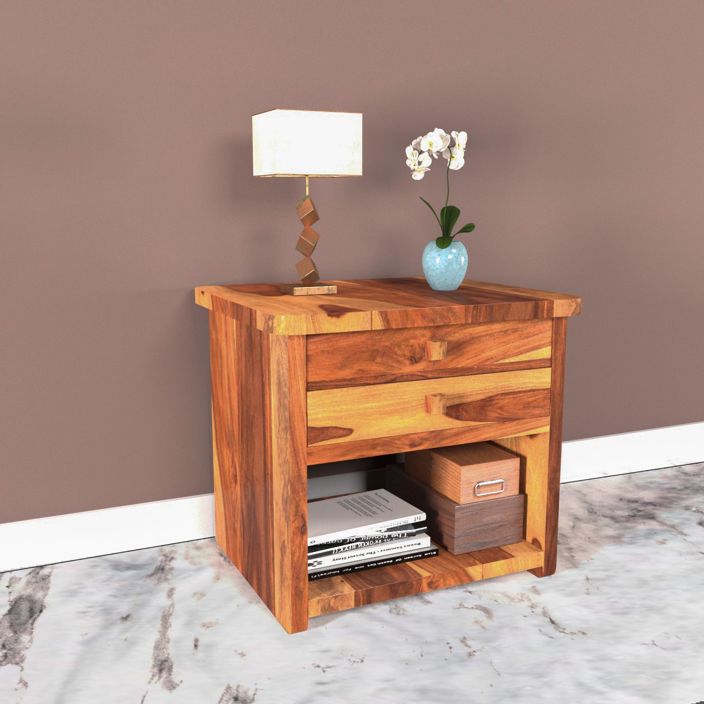 Single Drawer compact sheesham bedside Bedside