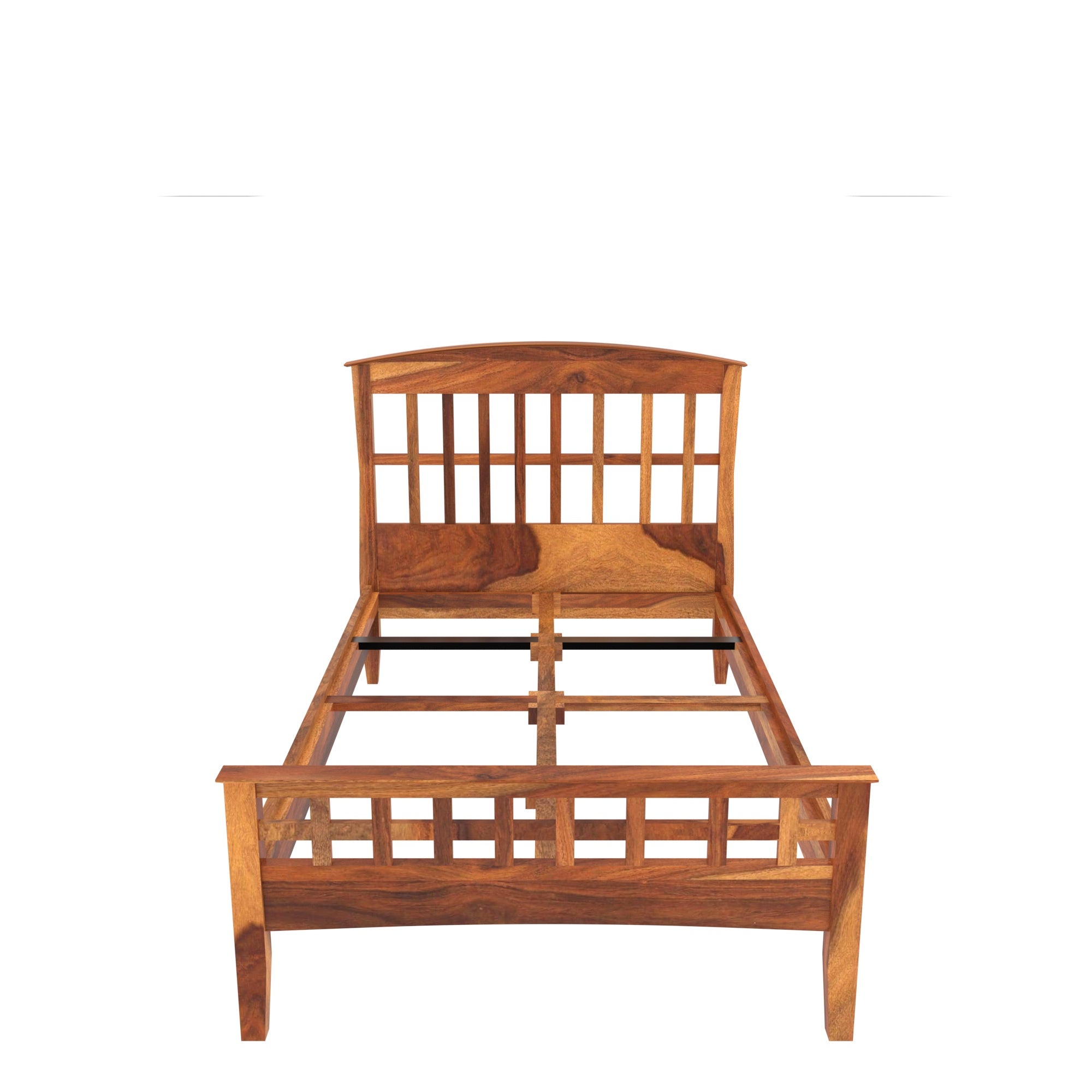 Teak Wood Single Bed in Light Brown Finish Bed