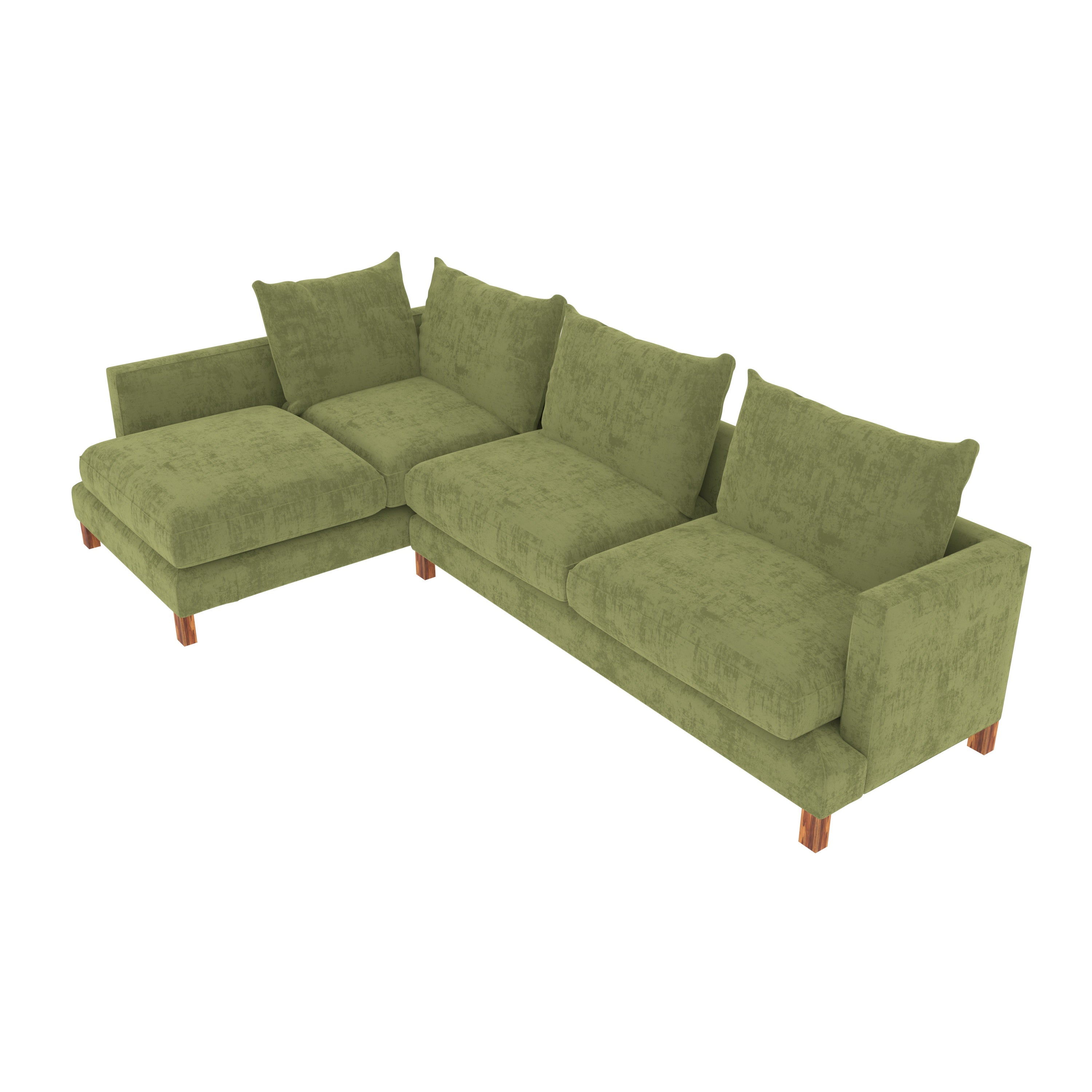 Glorious Green Pastel Coloured with Premium Comfort L Shaped 4 Seater Sofa Set for Home Sofa