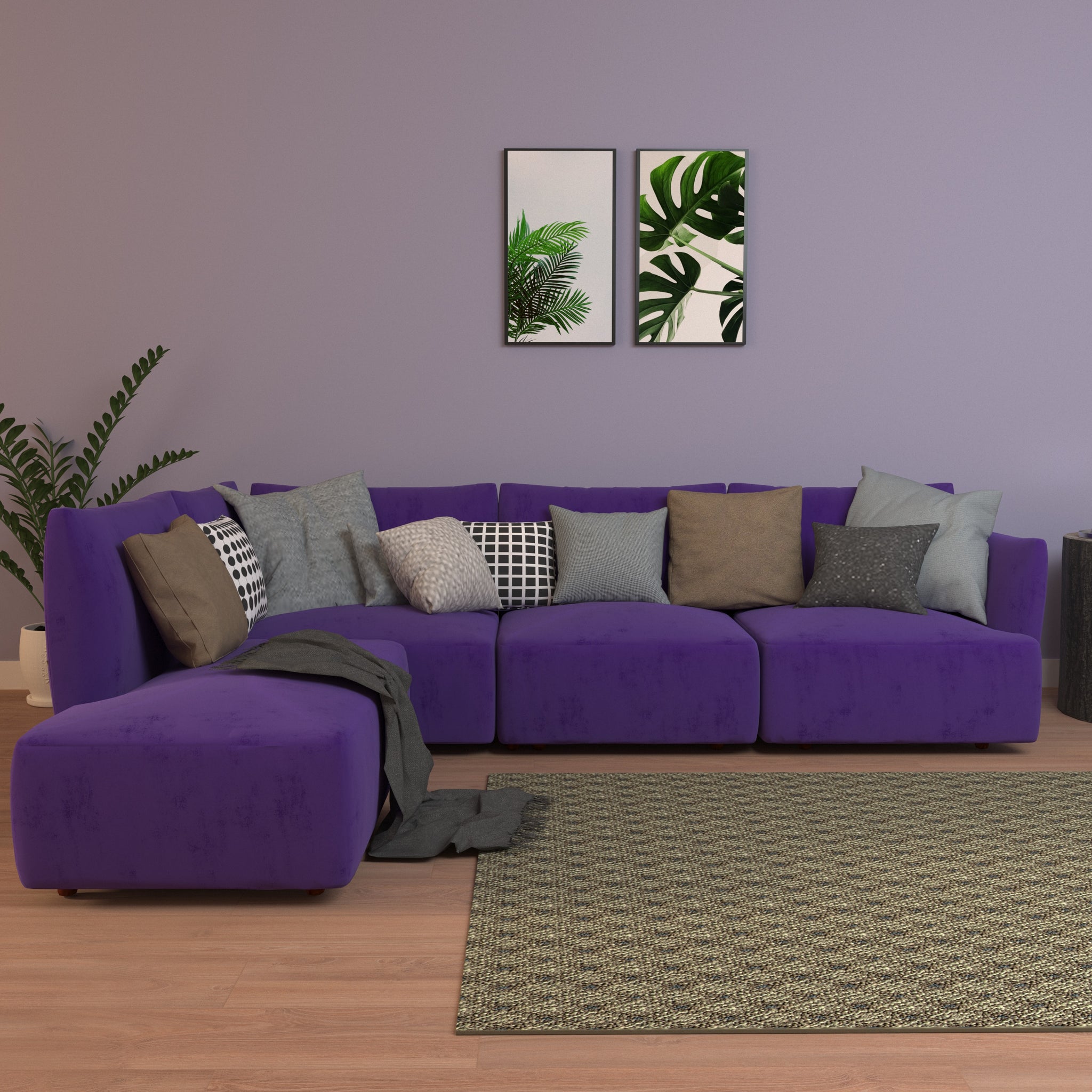 alt="30+ Mẫu Ghế Sofa Màu Tím Lý Tưởng Cho Phòng Khách"
