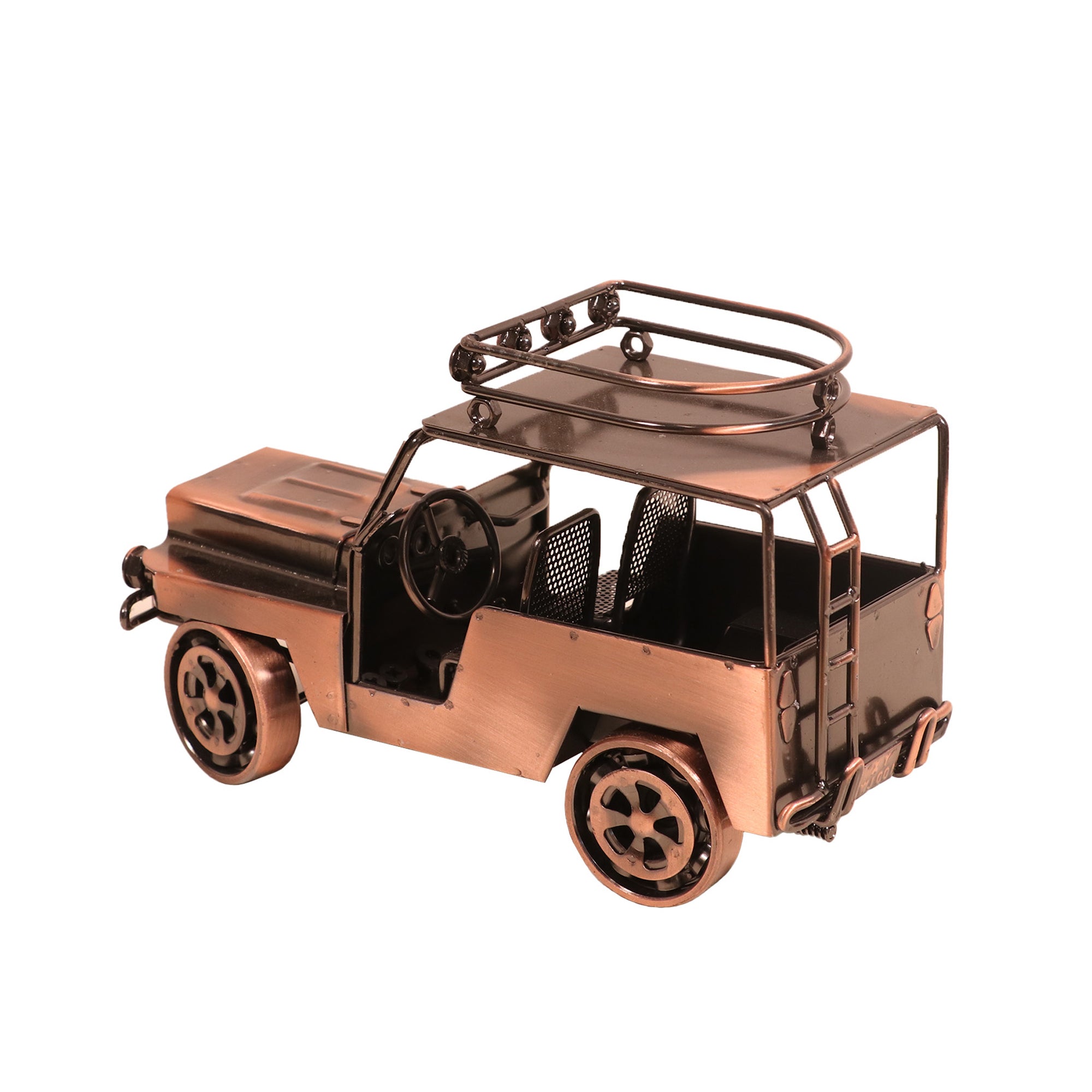 Antique Metallic Miniature Car - carrier Vehicle figurine