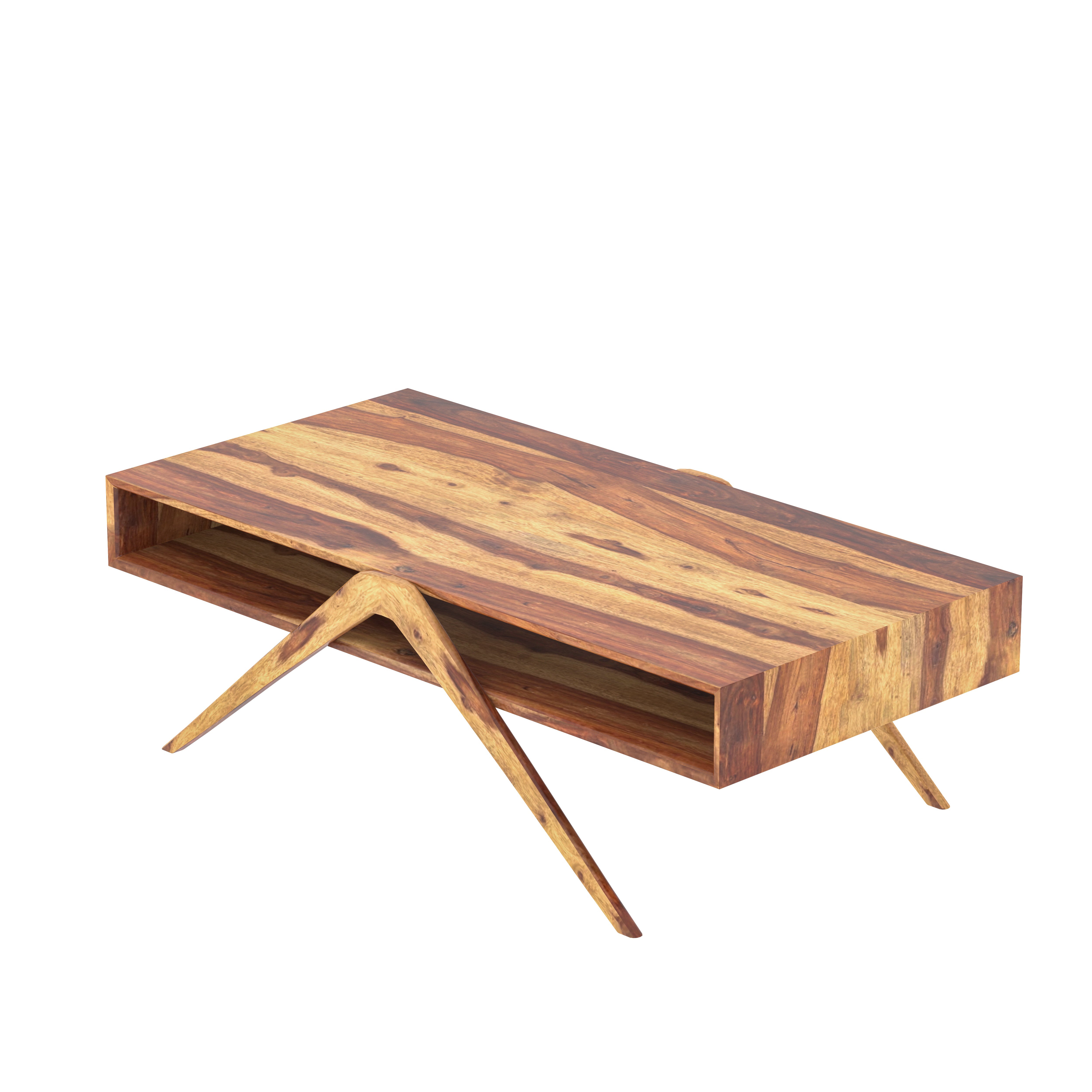 Denver Flora Finished Cross Legs Wooden Handmade Coffee Table Coffee Table