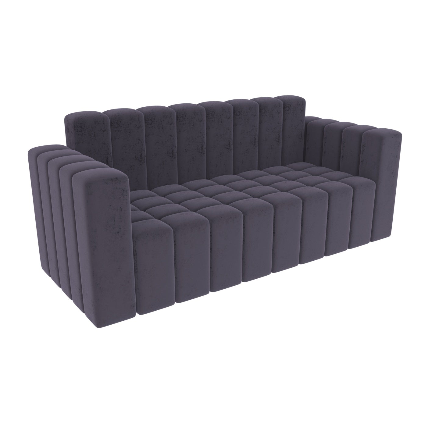 Strip Style Peter Plum Shaded Wooden 3 Seater Sofa Sofa