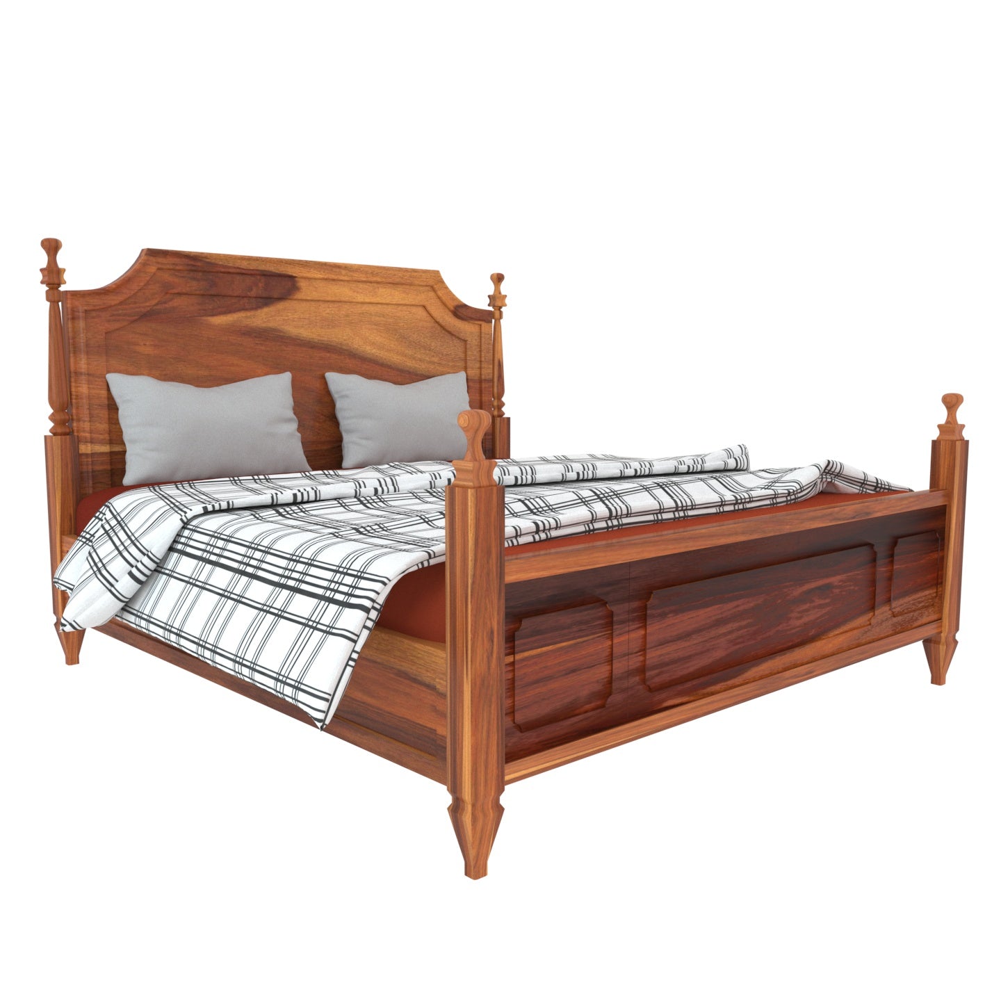 Aesthetic Crock Natural Finish Handmade Wooden Bed for Home Bedroom Furniture Sets
