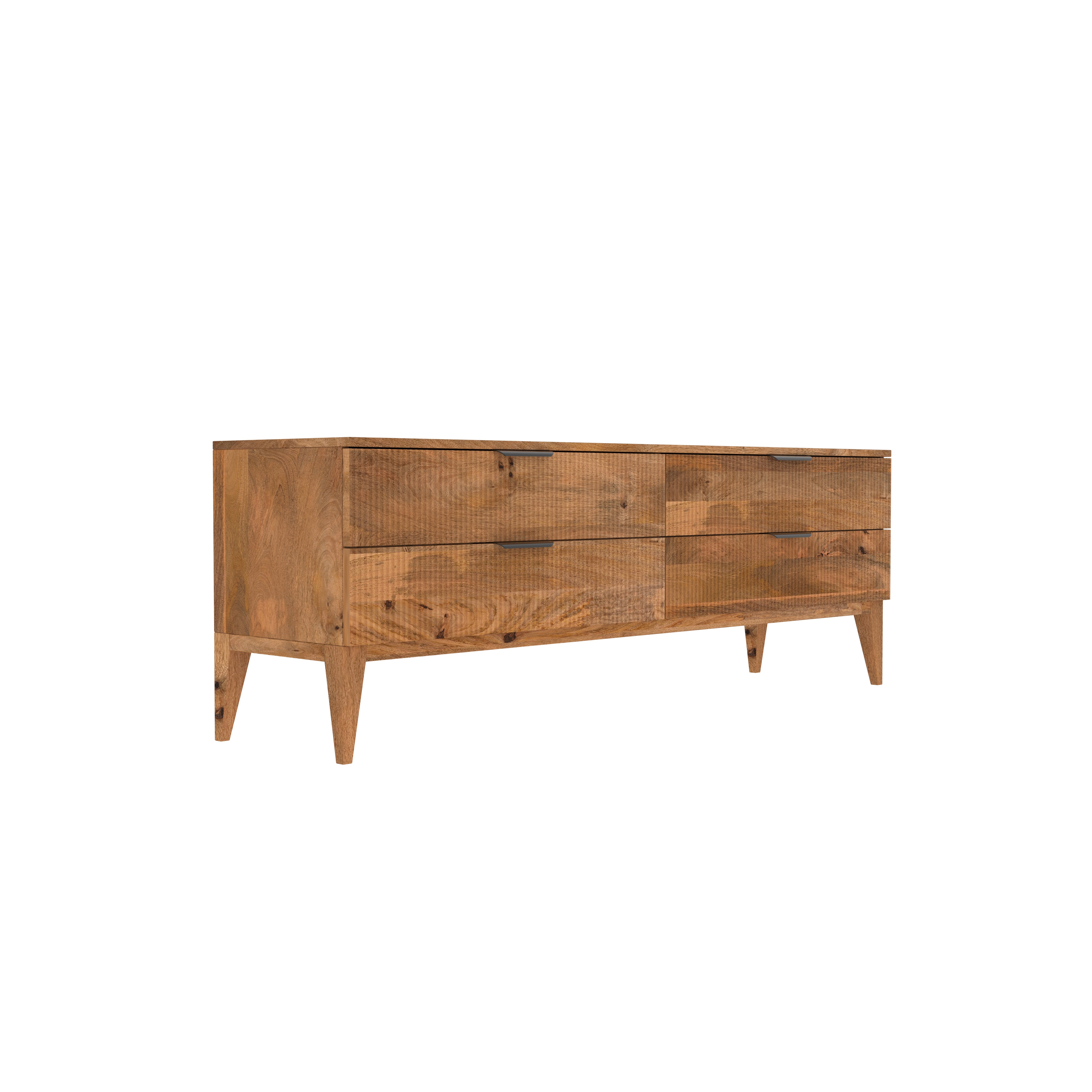 Solid wood waves pattern four drawer tv cabinet Tv stand