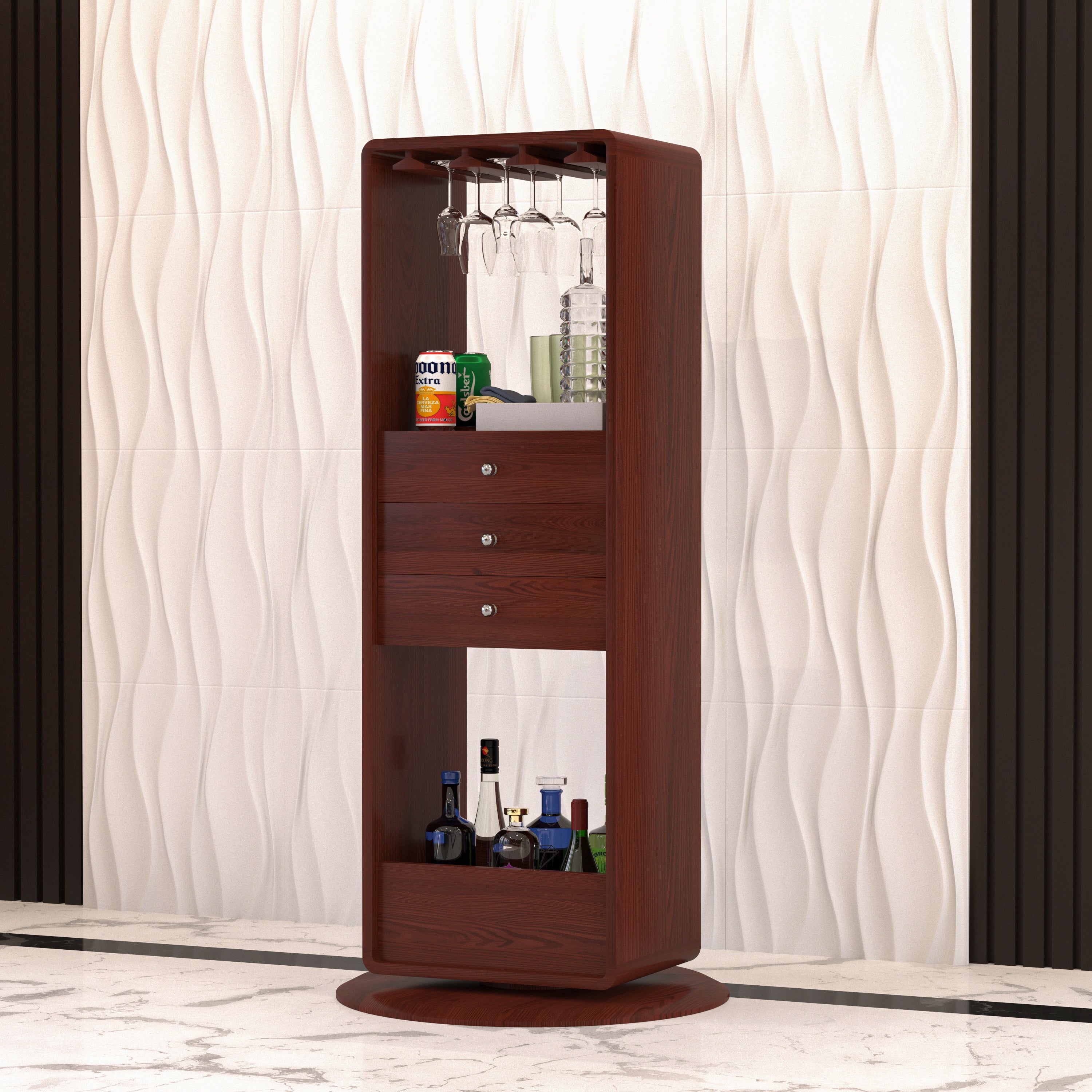 West Richard Handmade Wooden Multistorage Bar Cabinet Bar Cabinet