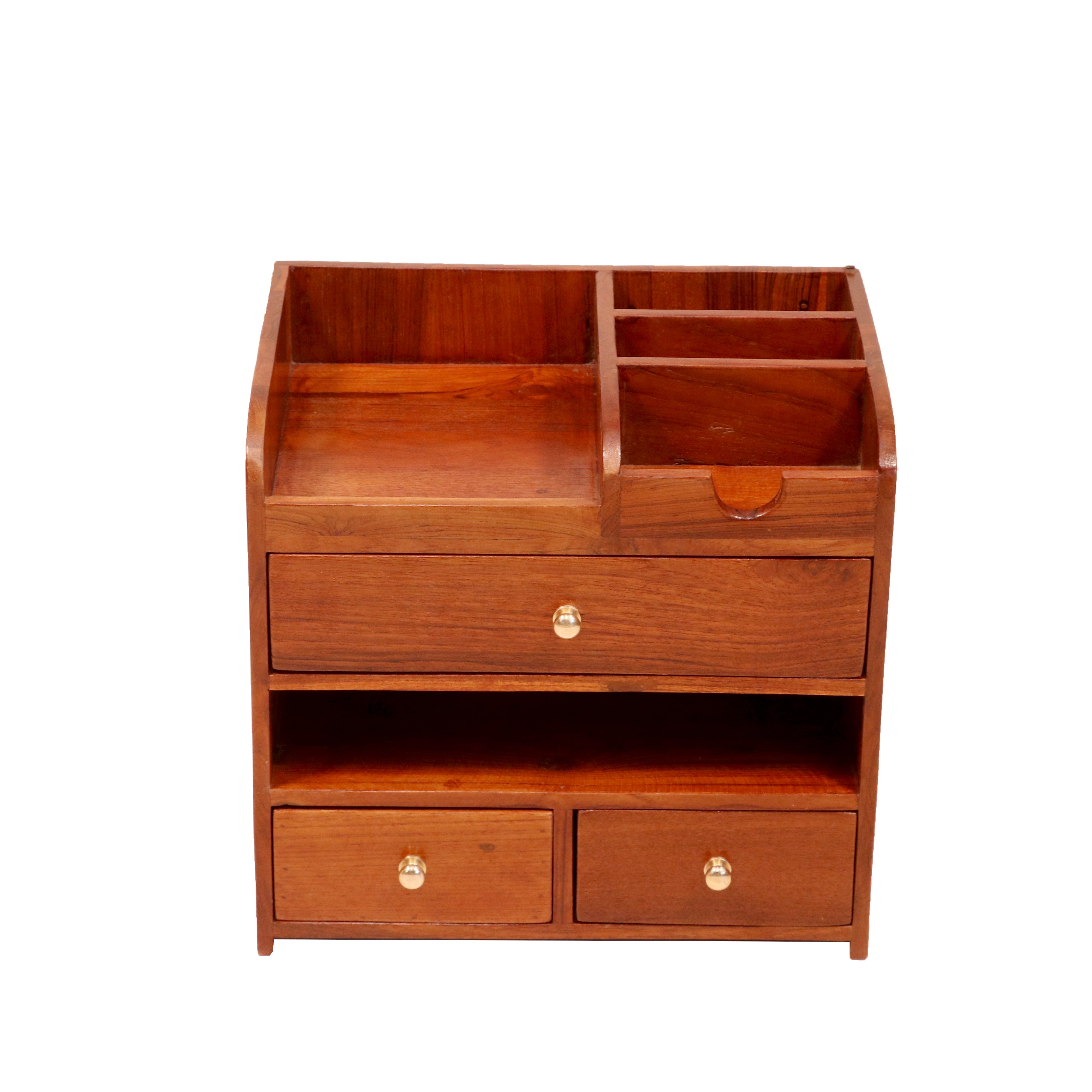 Eternally Multi-Storage Natural Handmade Wooden Desk Organizer for Office Desk Organizer
