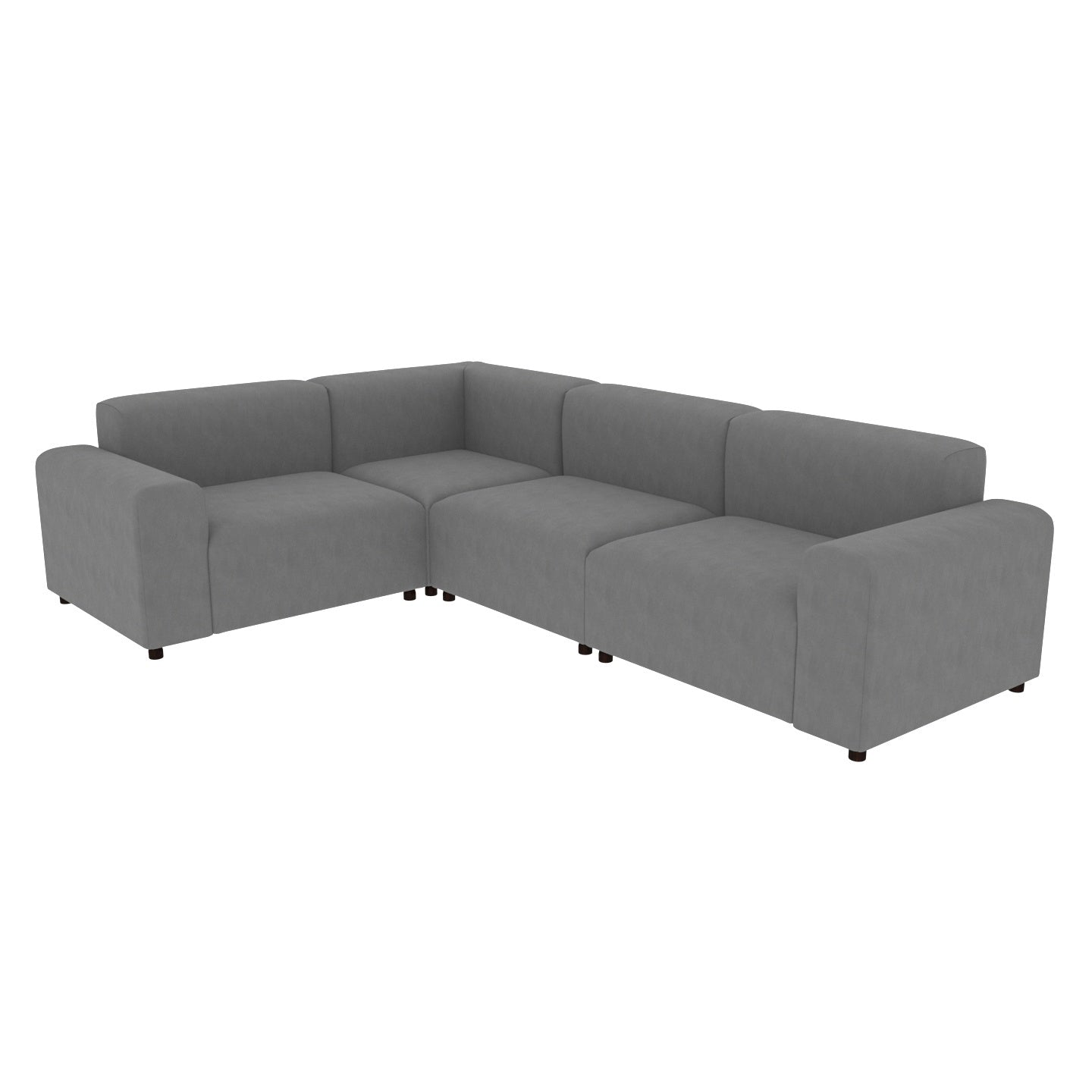 Glamour Grey Pastel Coloured Comfort Long L Shaped 4 Seater + Center Table Sofa for Home Sofa