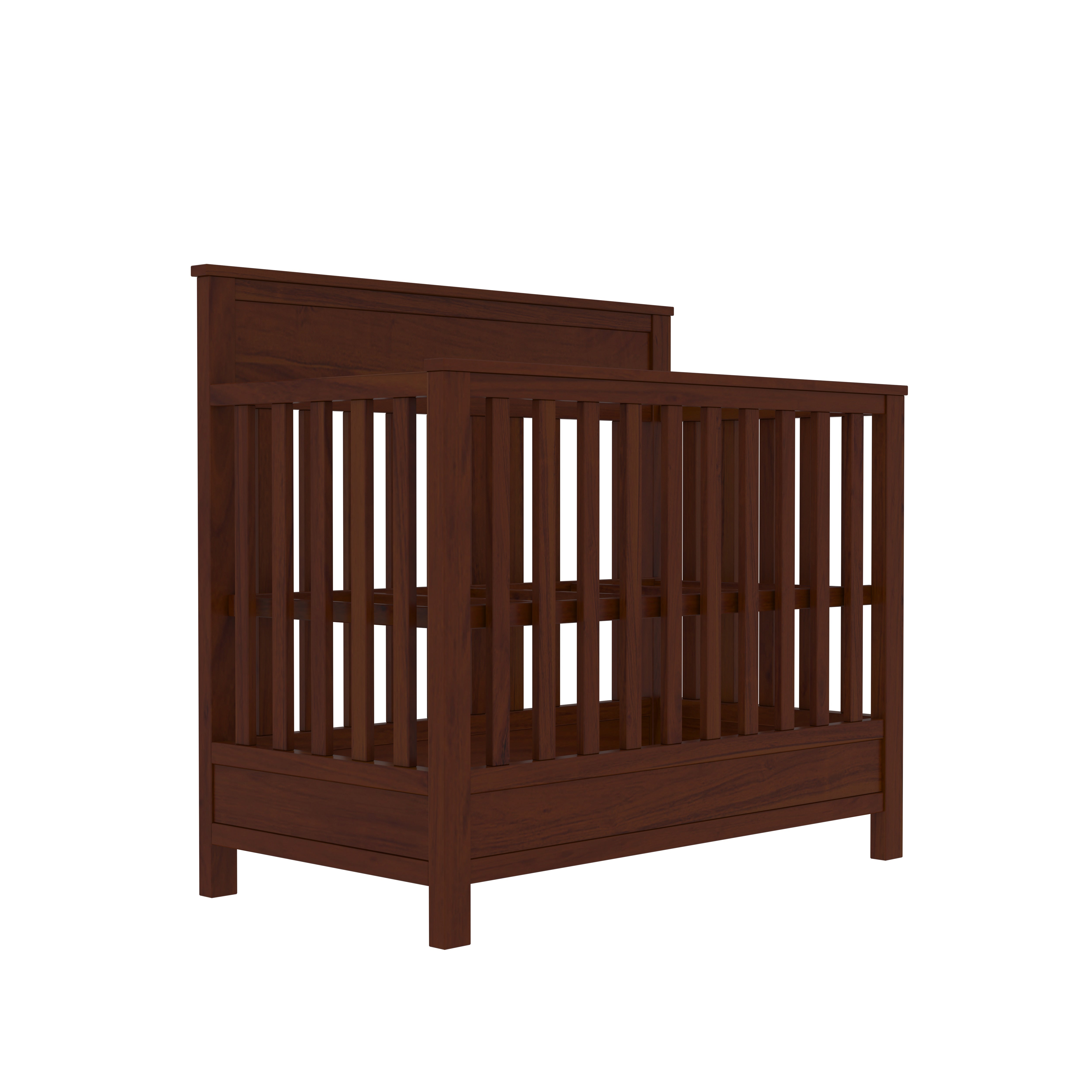 Aesthetic Dark Brown Finished Wooden Handmade Stripped Cradle Cradle