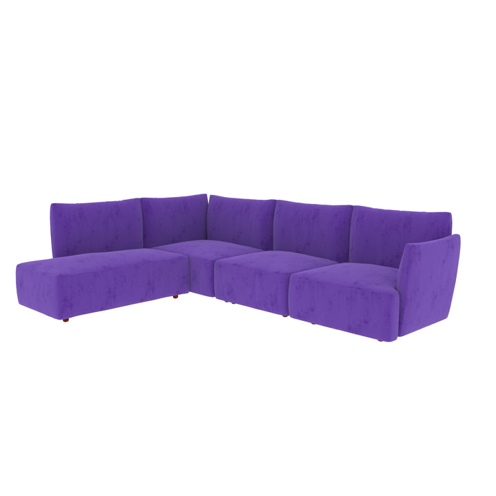 Antique Purple Pastel Coloured with Premium Comfort L Shaped 4 Seater Sofa Set for Home Sofa