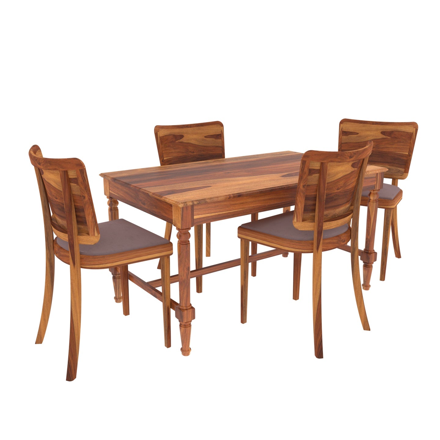 Sizzling Square Four Chair Wooden Complete Dining Set Dining Set