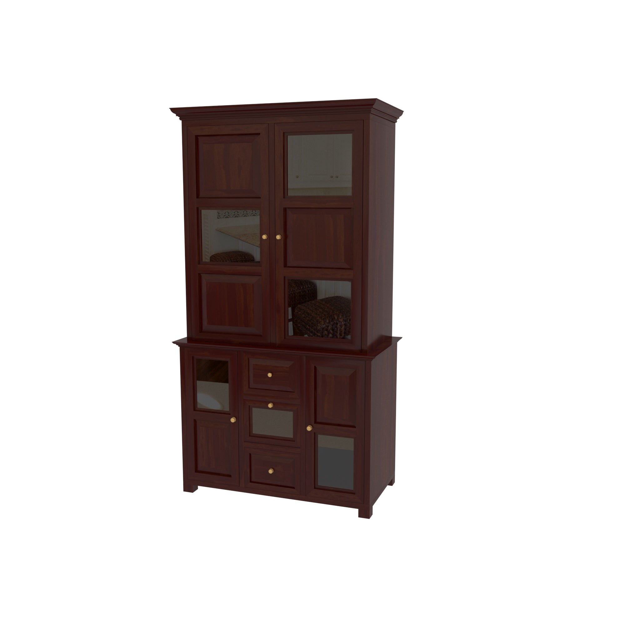 Vintage Dark Mahogany Finished Handmade Multistorage Wardrobe Wardrobe