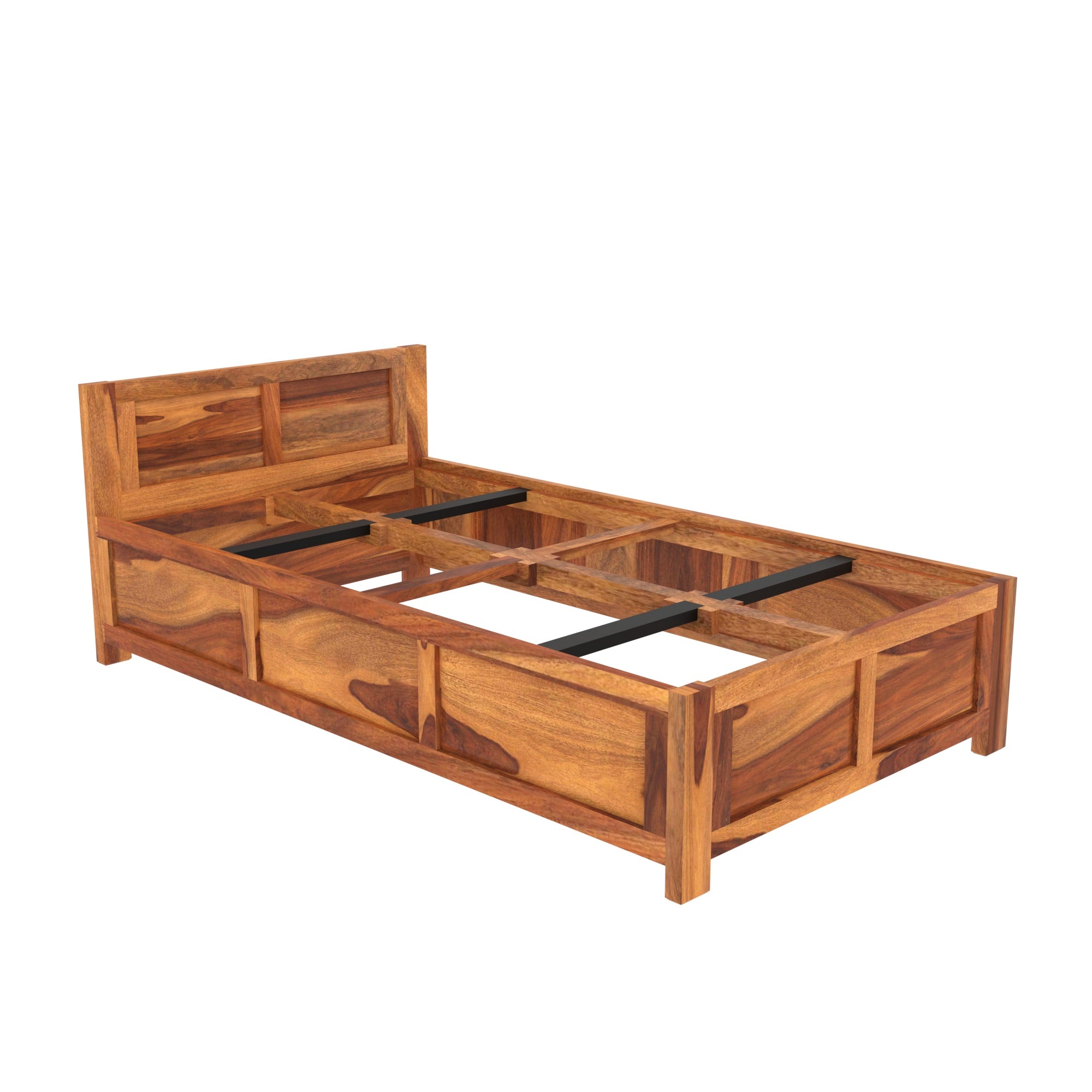 Wooden Designed Single Bed Sheesham Wood Bed