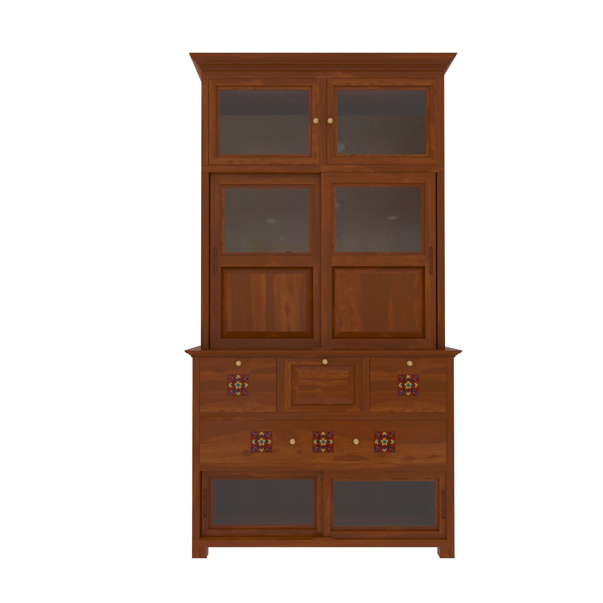 Montage Antique Light Brown Finished Handmade Multistorage Wardrobe Wardrobe