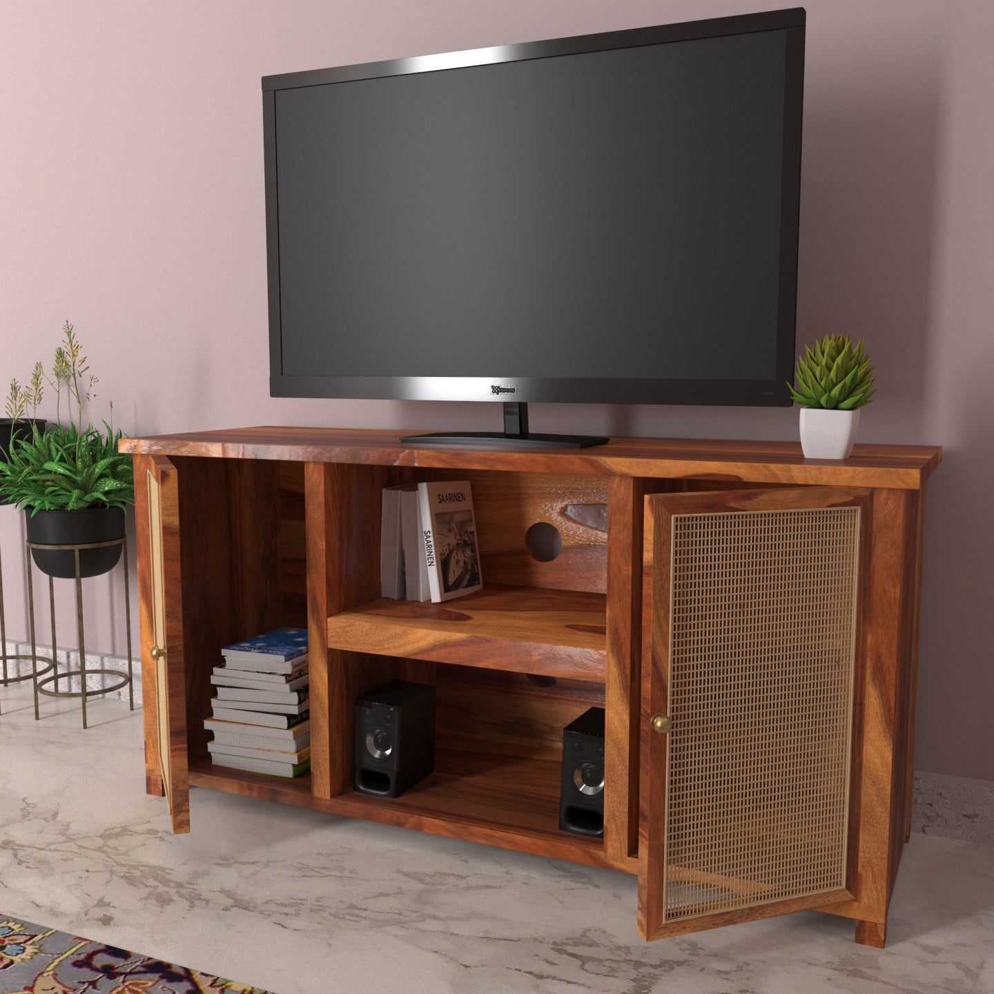 Melbourne Antique Finish Style Handmade Wooden TV Stand for Home Tv stand