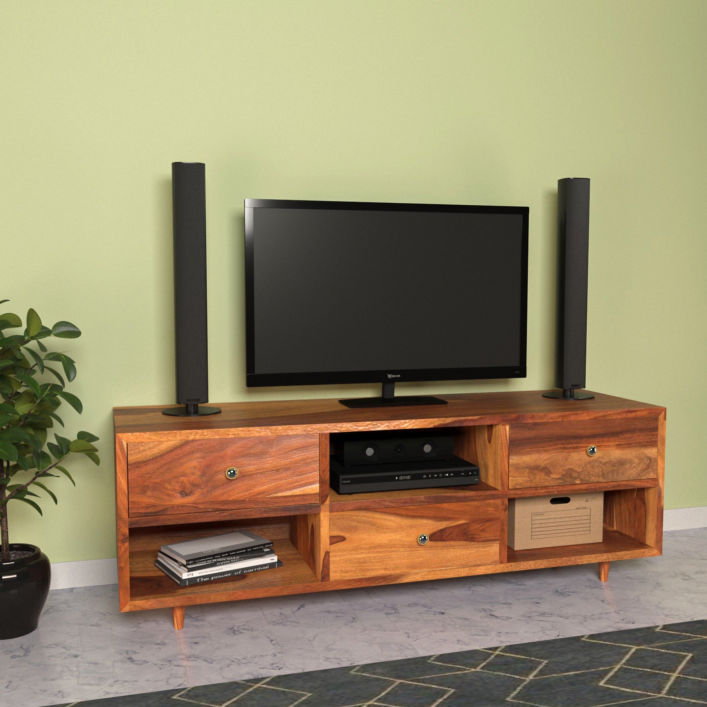 Melbourne Melody Style Wooden Handmade with Multi Storage TV Unit for Home Tv stand
