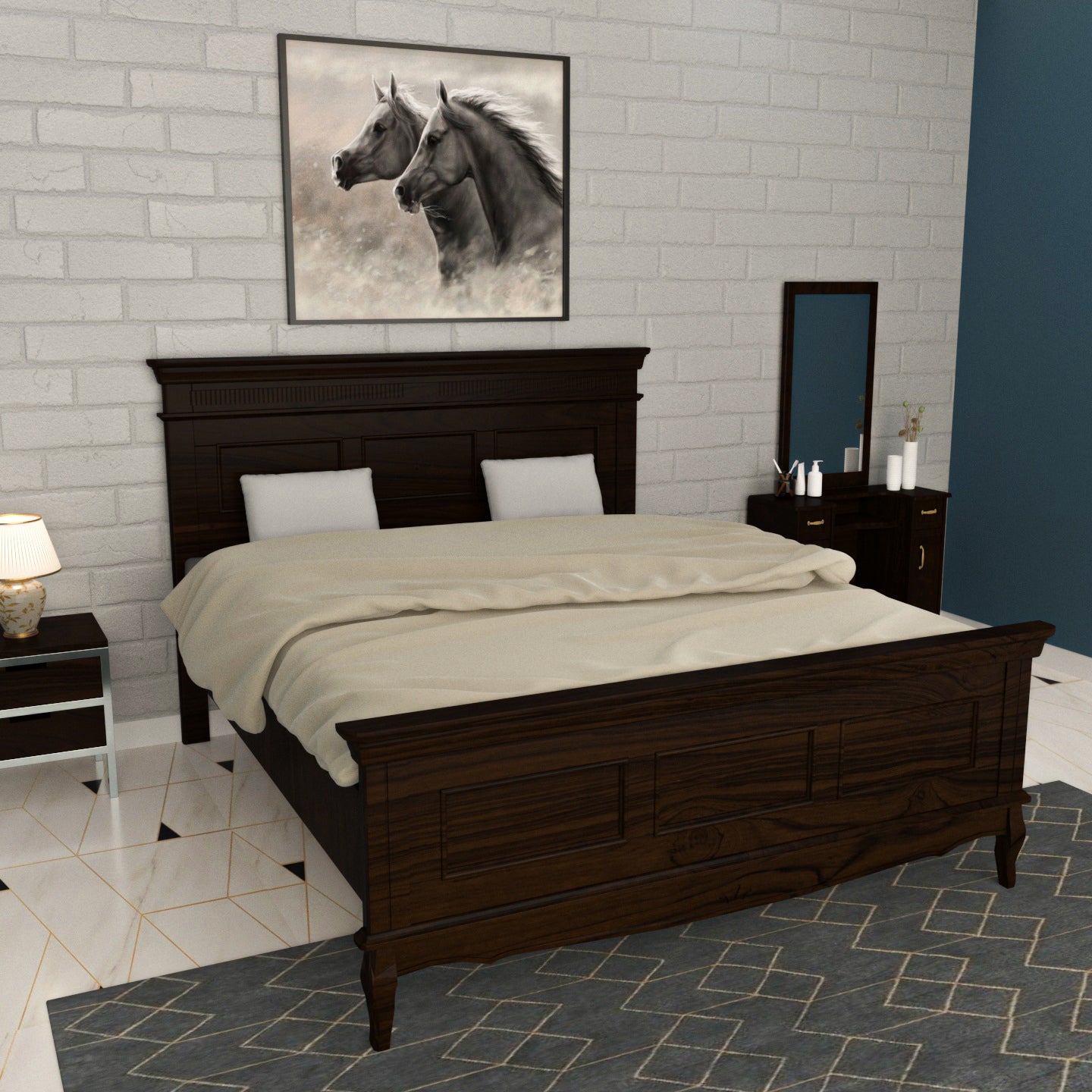 Teak wood online bedroom set