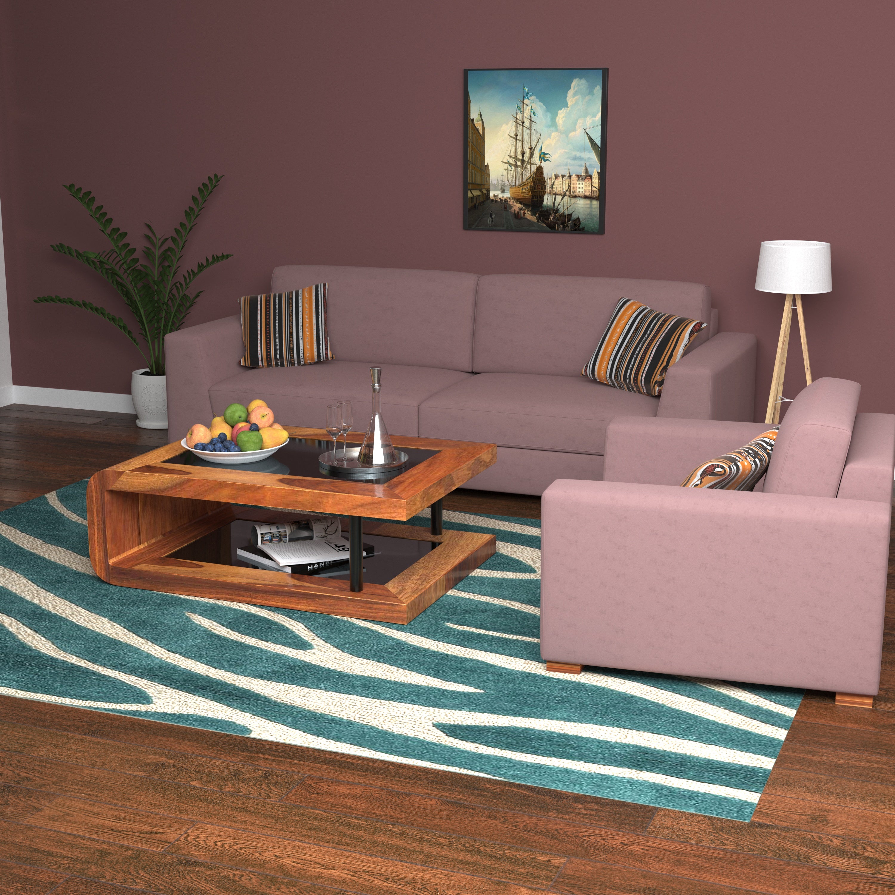 Sofa with deals center table