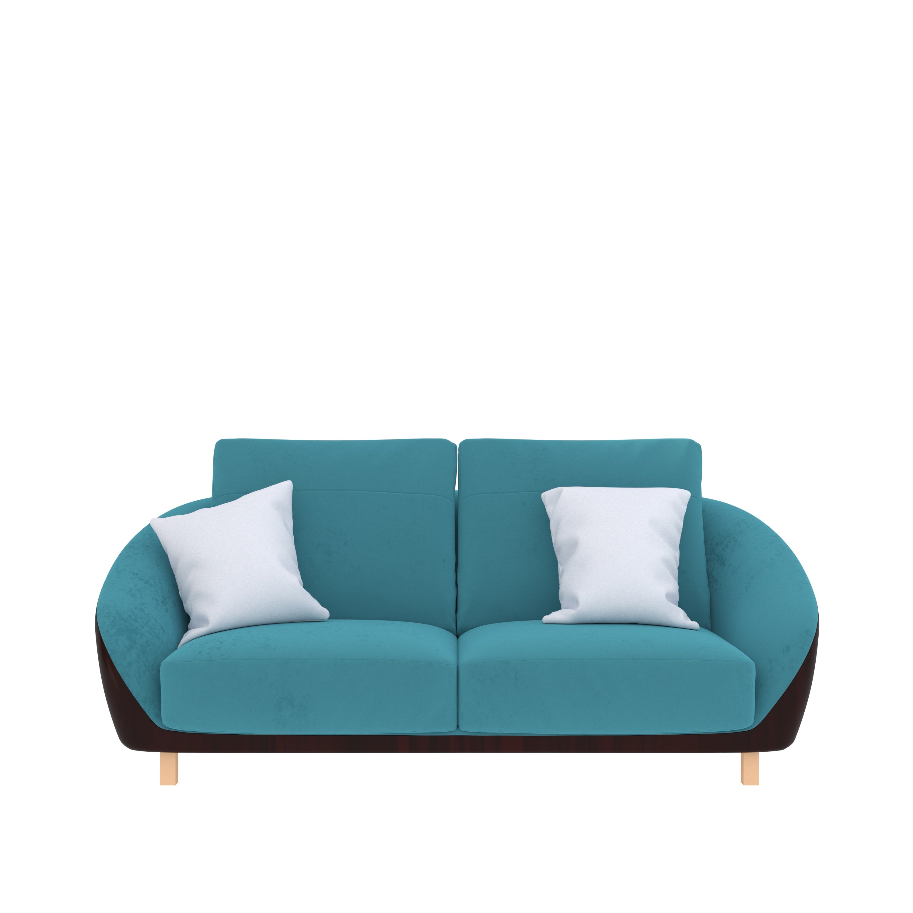 Pine Sea Blue Smooth Finish Wooden 2 Seater Sofa Sofa