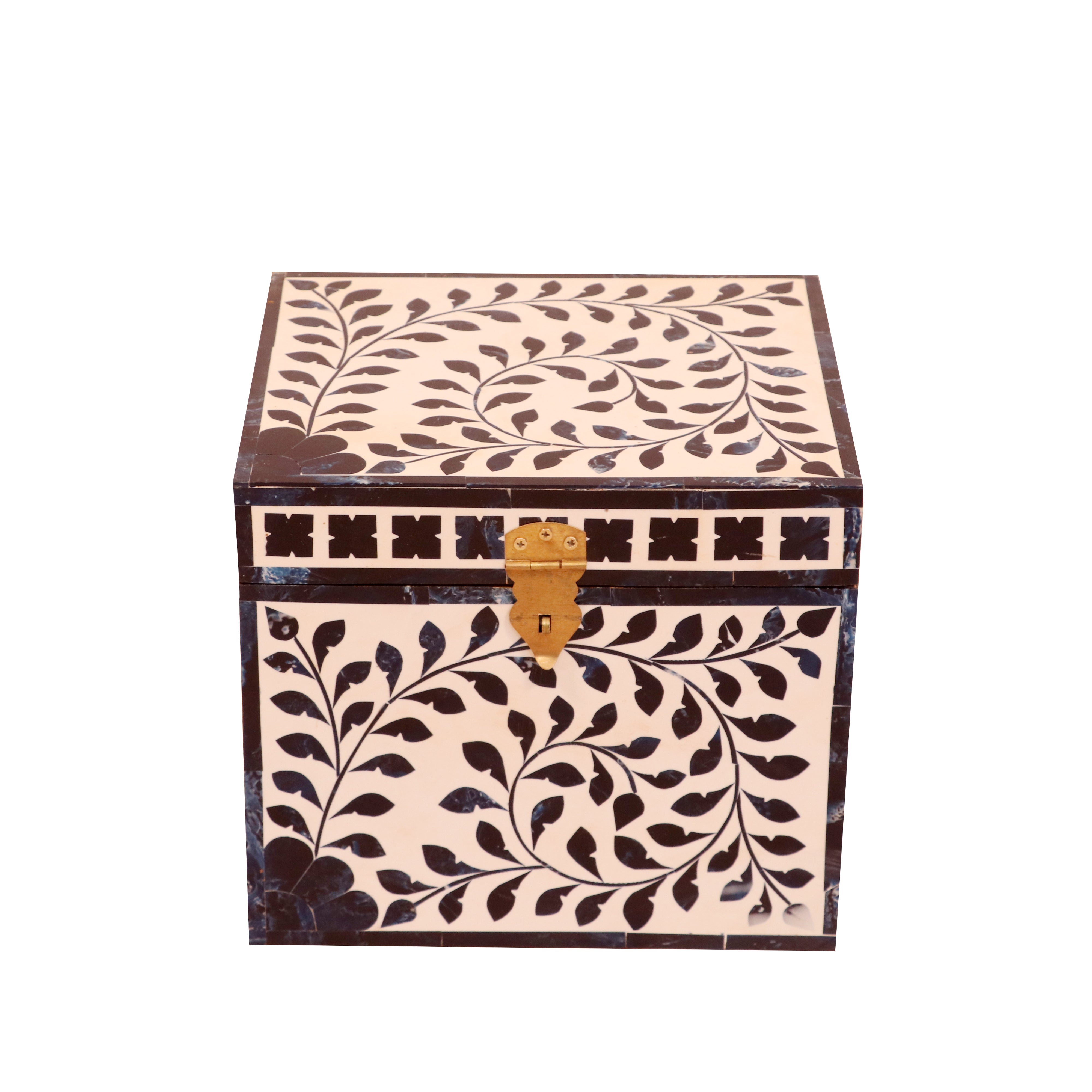 Navy Blue Style Inlay Designed Wooden Box for Jewelry Wooden Box