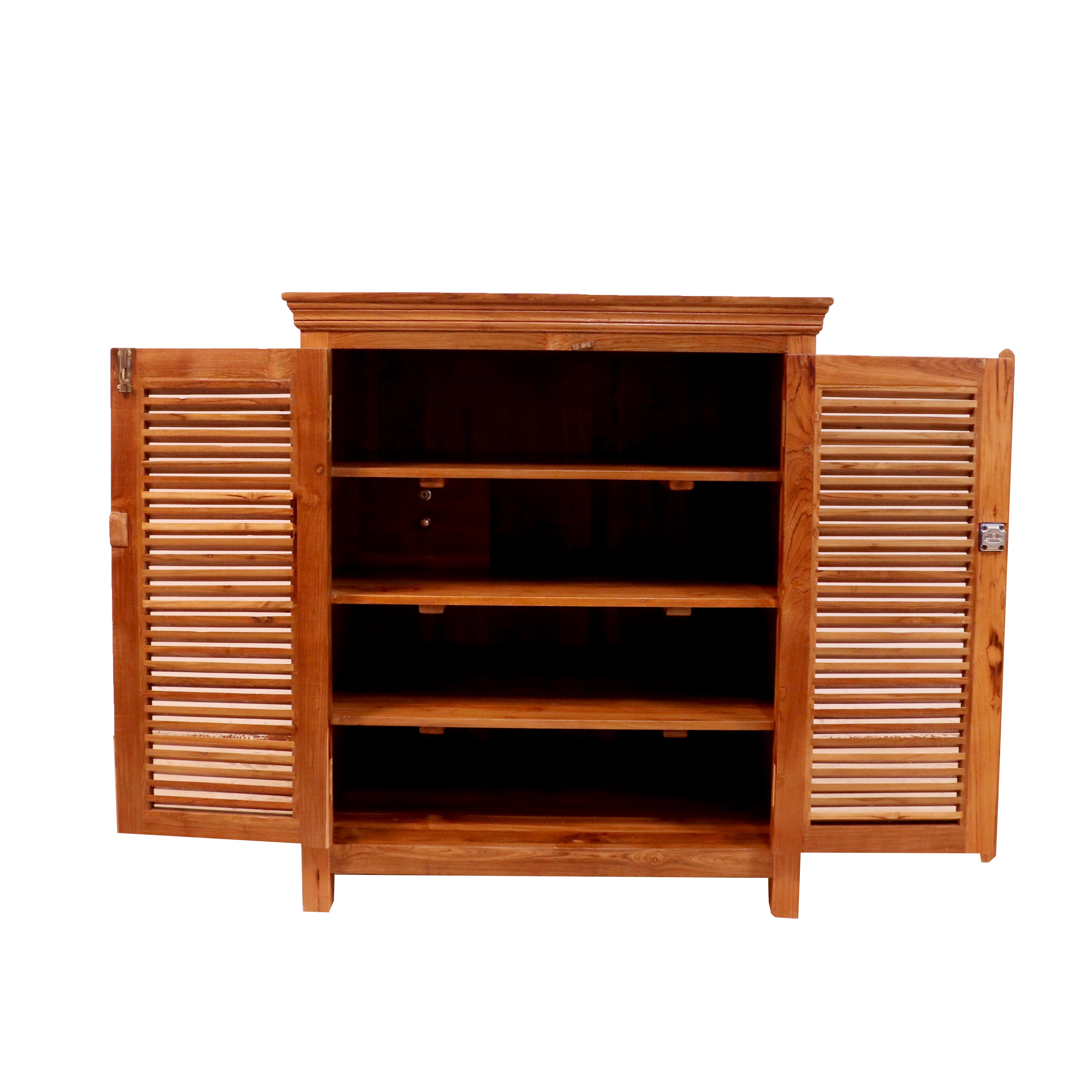 Fusion Simple Stripped Handmade Wooden Simple Storage Cupboard for Home Cupboard