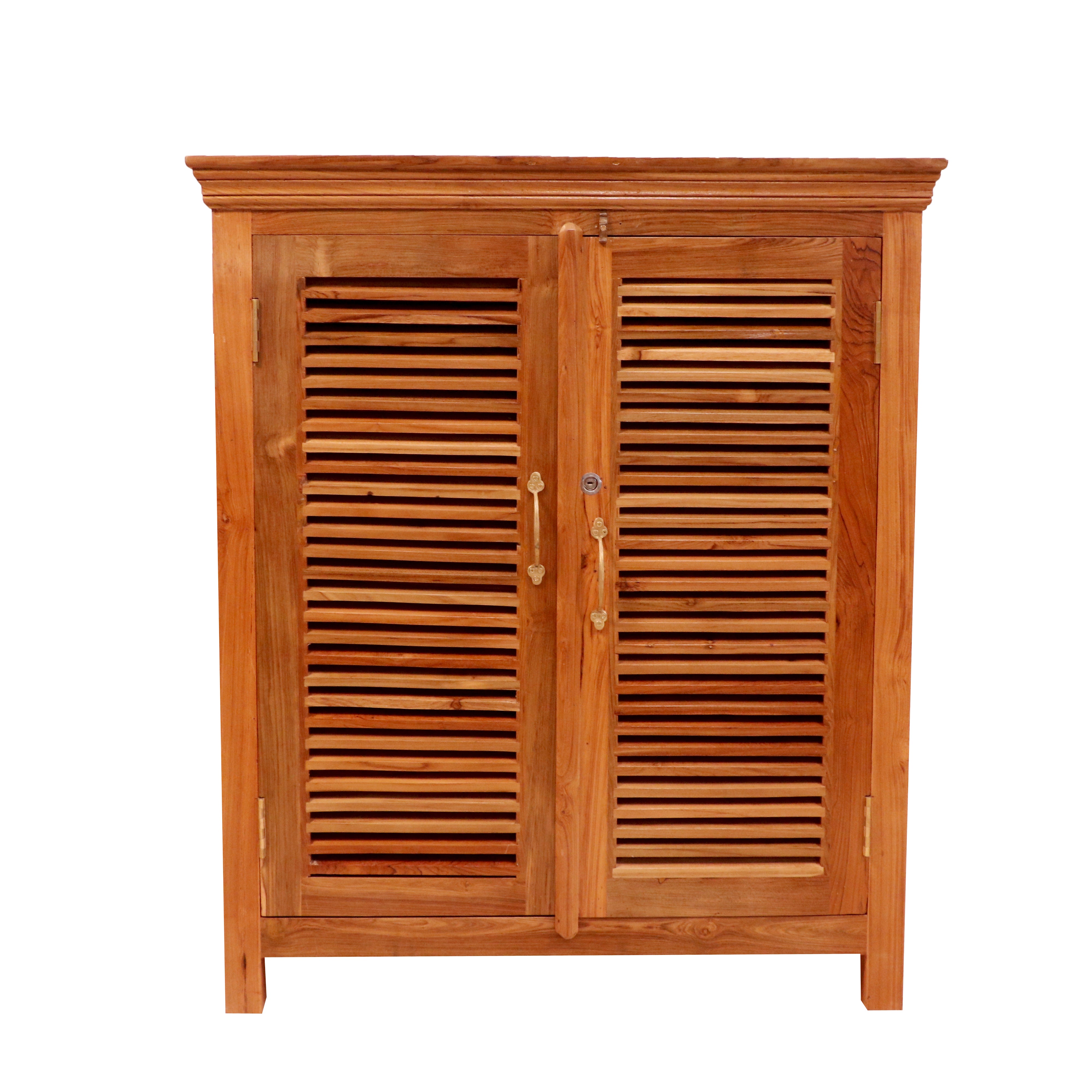 Fusion Simple Stripped Handmade Wooden Simple Storage Cupboard for Home Cupboard