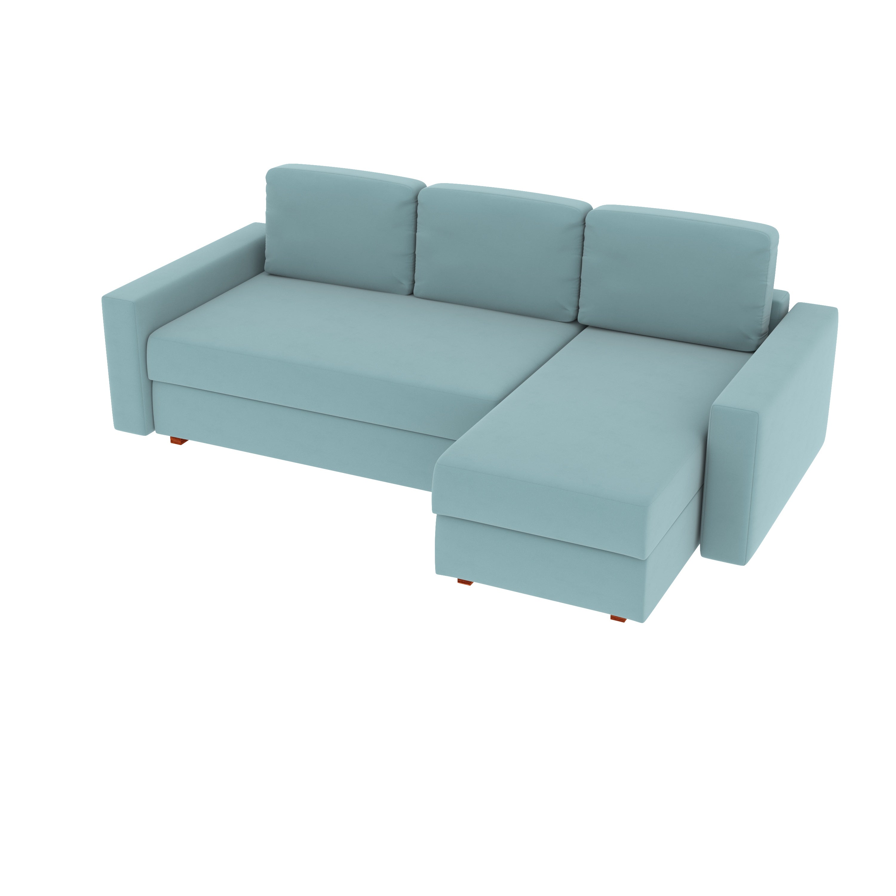 Navvy Blue Pastel Coloured with Premium Comfort L Shaped 3 Seater Sofa Set for Home Sofa