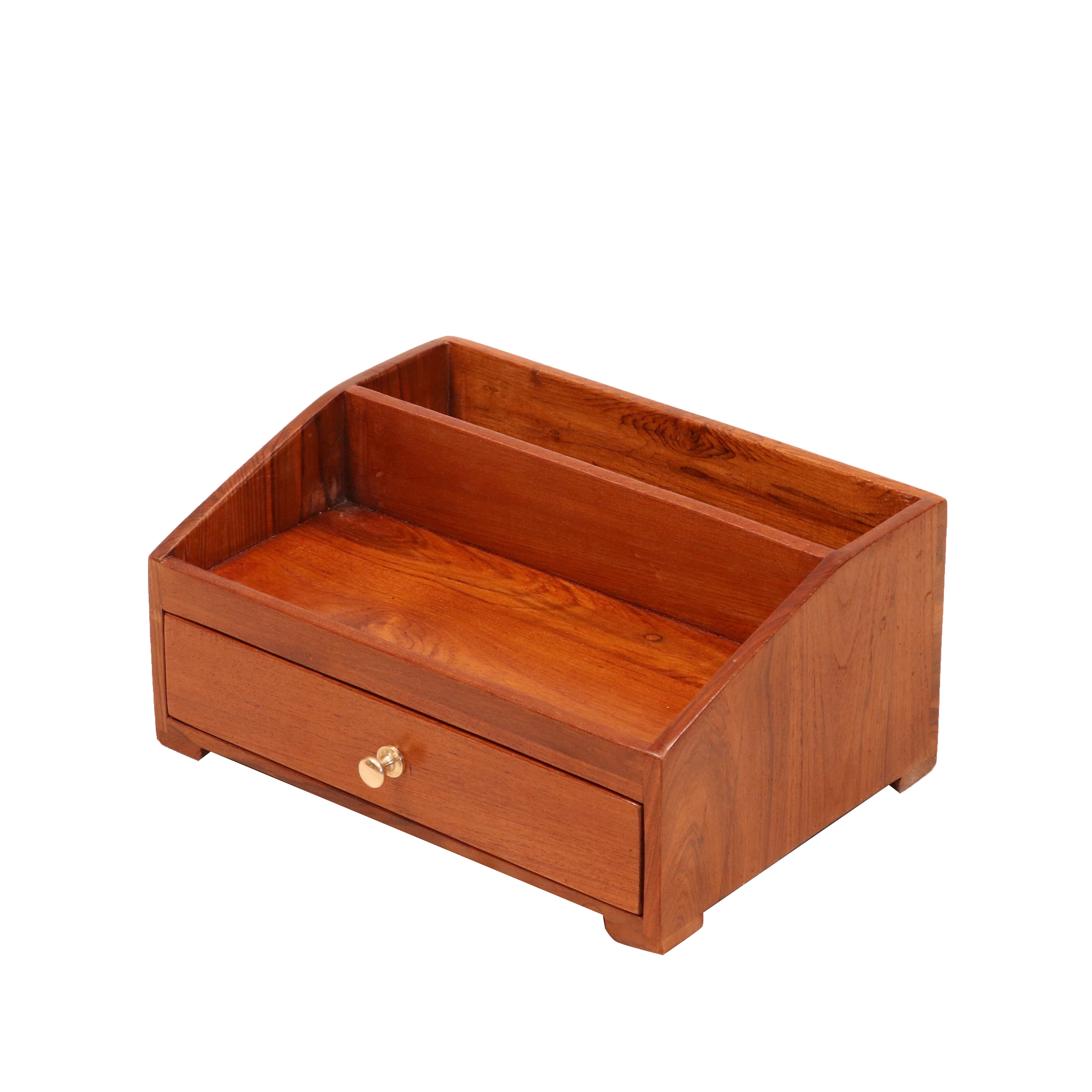 Eldorado Plain Designed Handmade Small Wooden Desk Organizer for Office Desk Organizer
