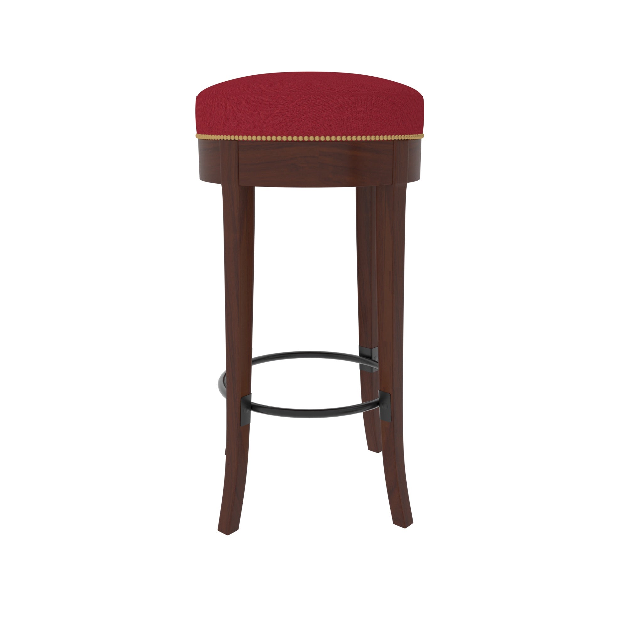 Montage Red Round Finished Wooden Handmade Stool Stool