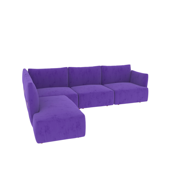 Antique Purple Pastel Coloured with Premium Comfort L Shaped 4 Seater Sofa Set for Home Sofa