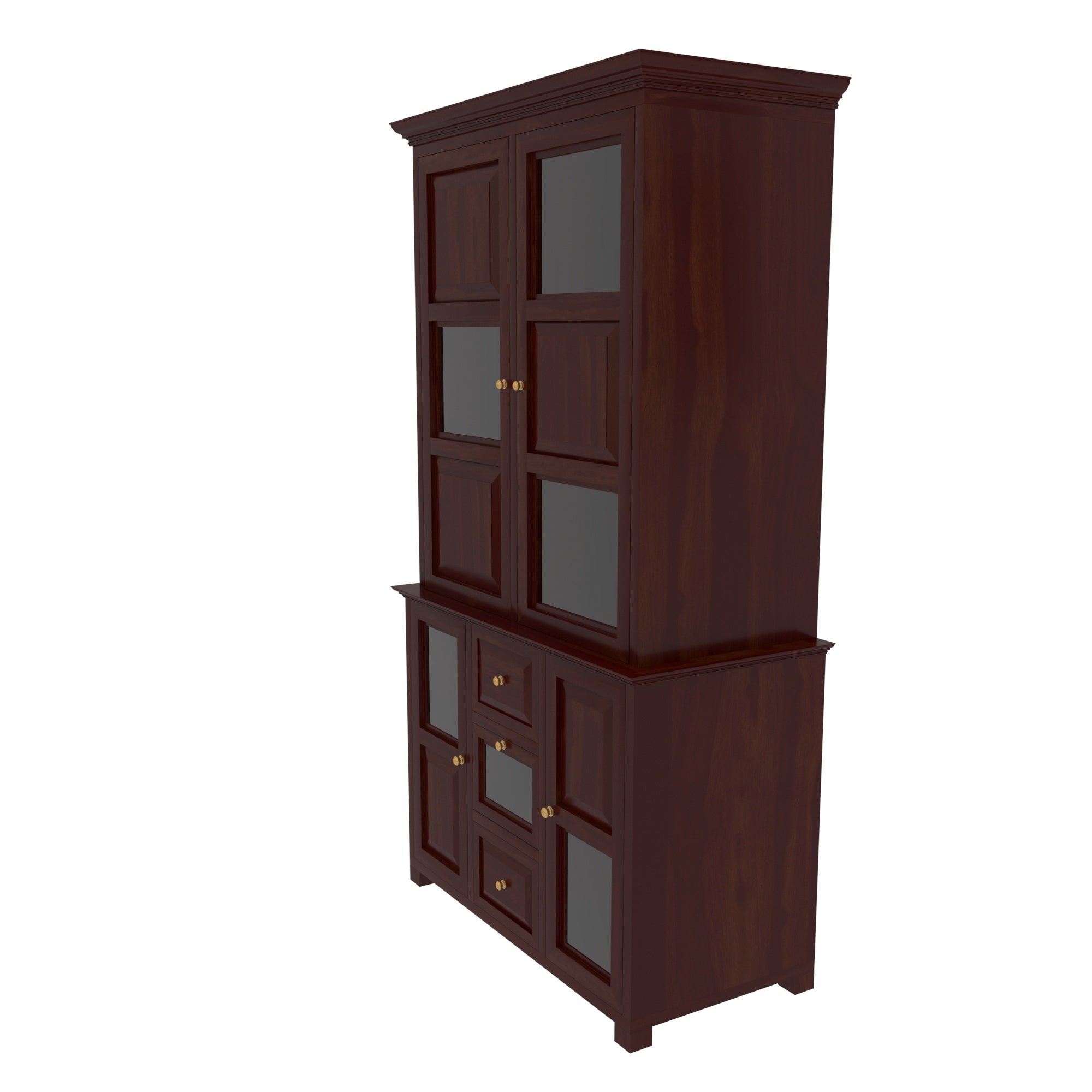 Vintage Dark Mahogany Finished Handmade Multistorage Wardrobe Wardrobe