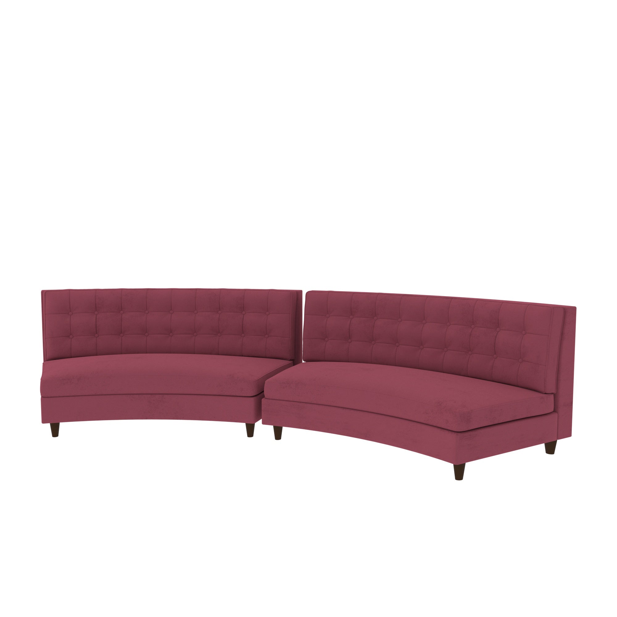 Red Bold Cherry Designed Handmade Long Wooden Sofa Set for Home Sofa