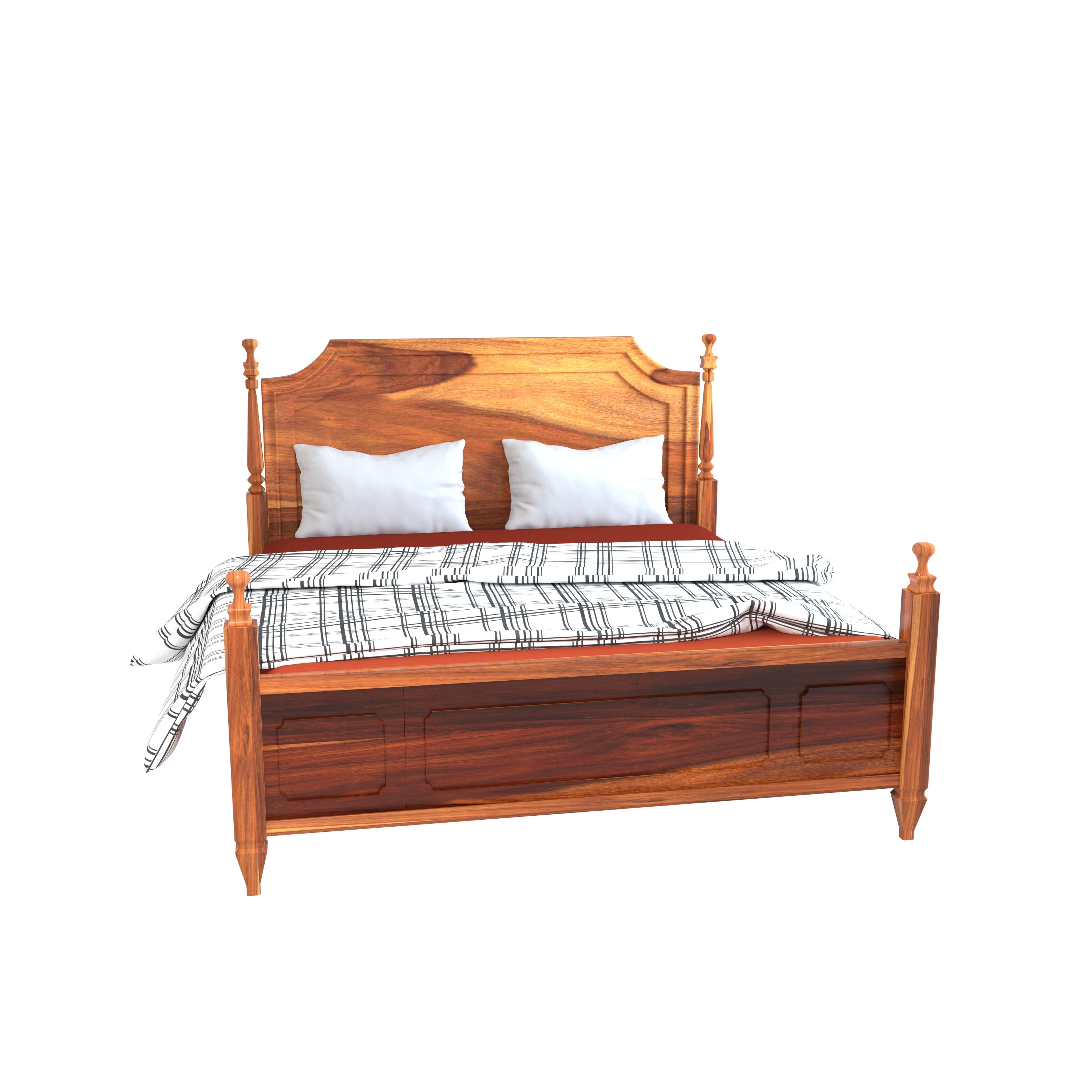 Classic Vintage Crown Styled Wooden Handmade Bed for Home Bed