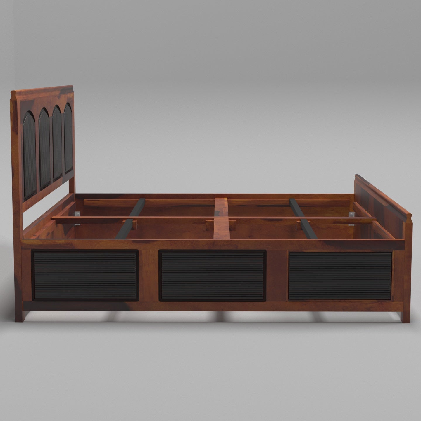 Majestic Arch Solid Wood King Size Bed Bed