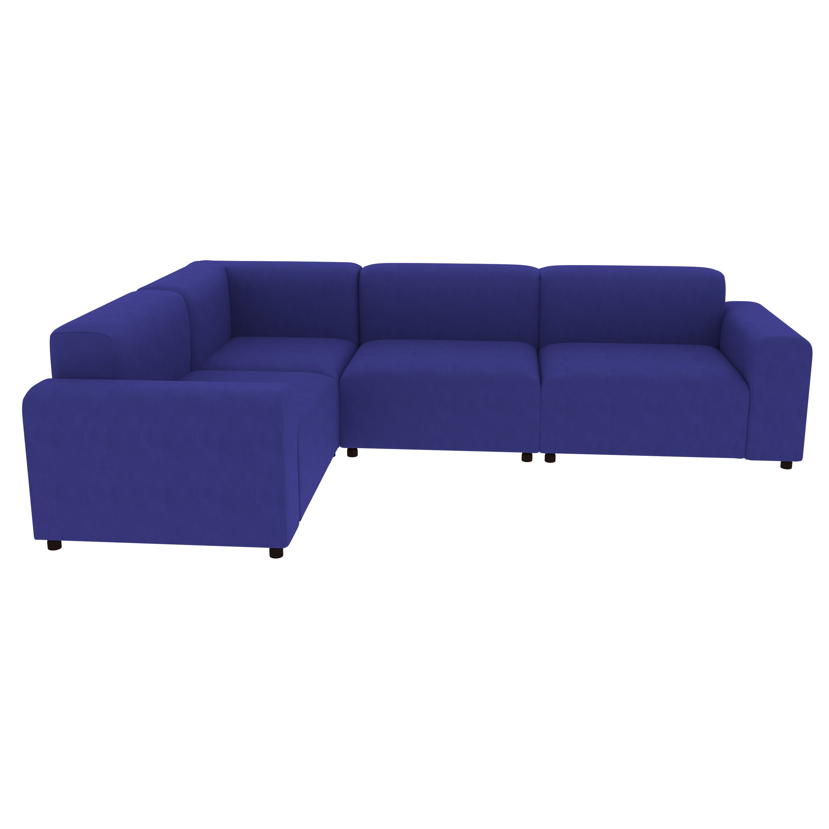 Premium Royal Blue Pastel Coloured Comfort Long L Shaped 4 Seater Sofa for Home Sofa