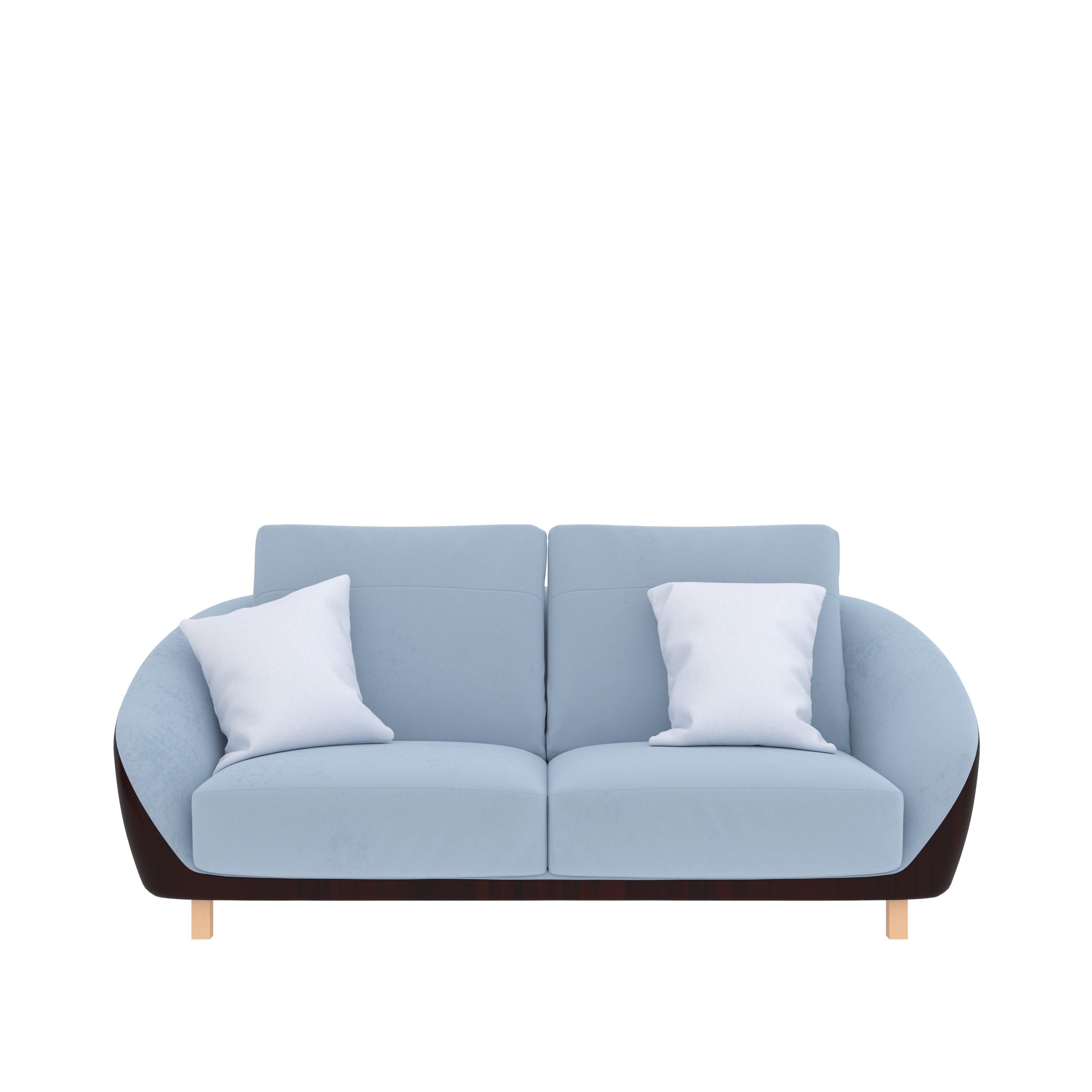 Air-Force Blue Smooth Finish Wooden 2 Seater Sofa Sofa