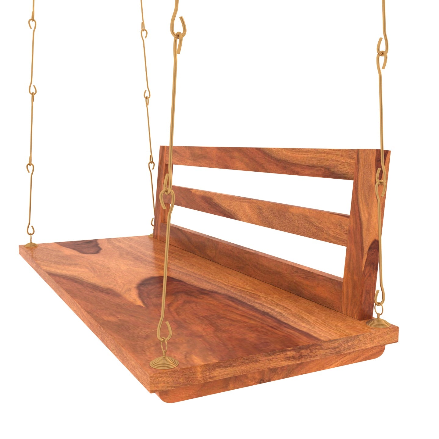 Premium Strip Back Sheesham Wooden Swing for Home Swing