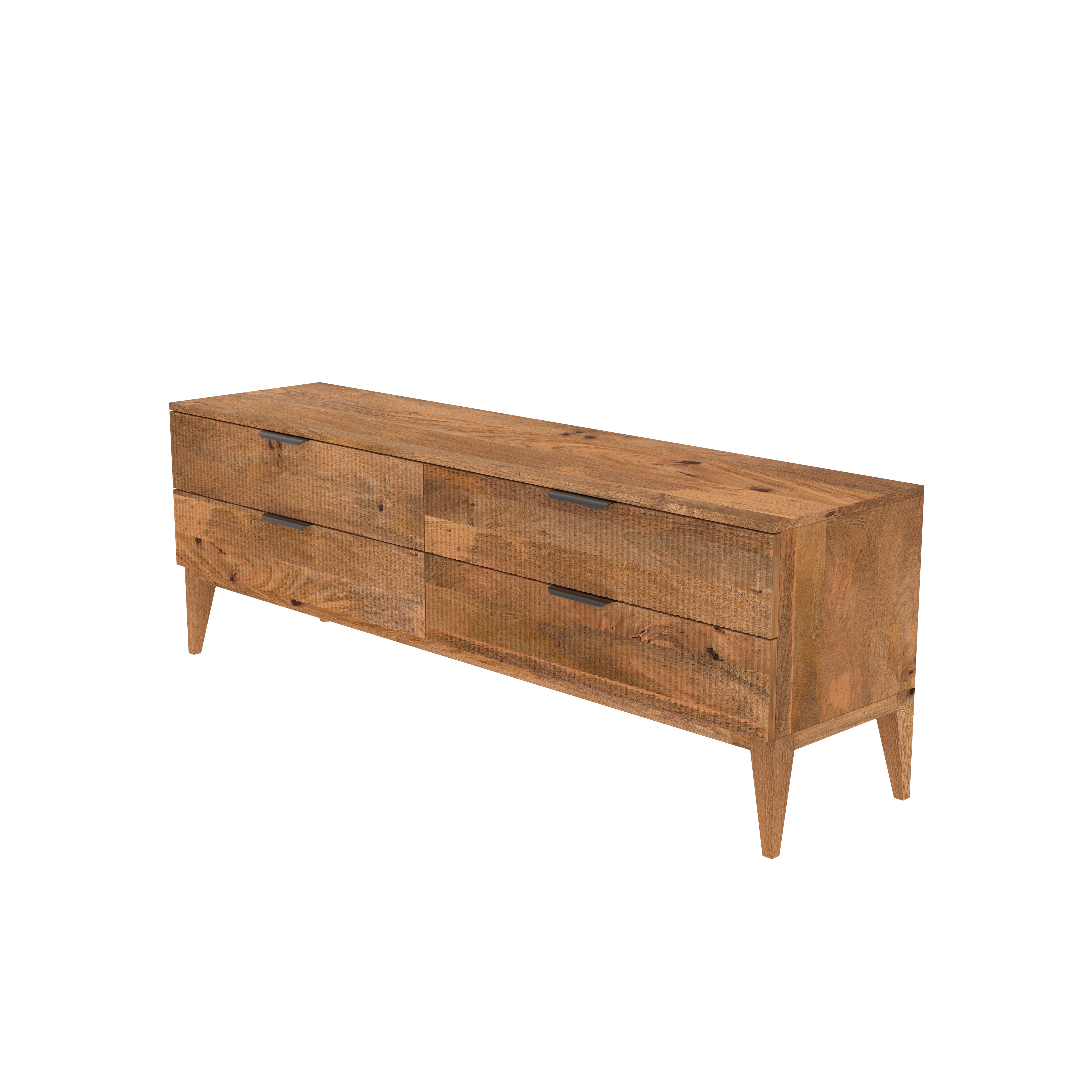 Solid wood waves pattern four drawer tv cabinet Tv stand