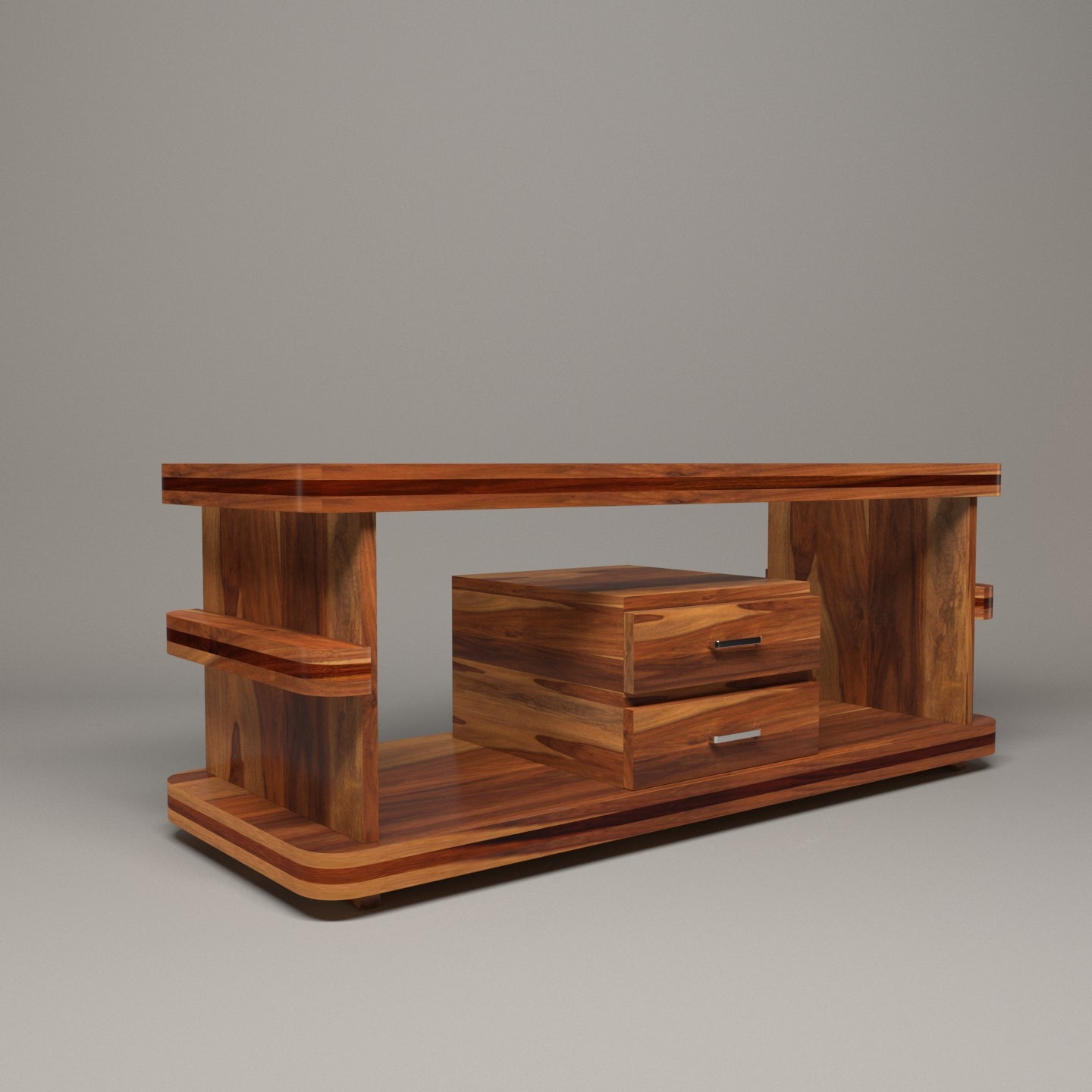 Sanghai Sheesham Modern Time 2 Drawer with Attractive Table Top Coffee Table Coffee Table