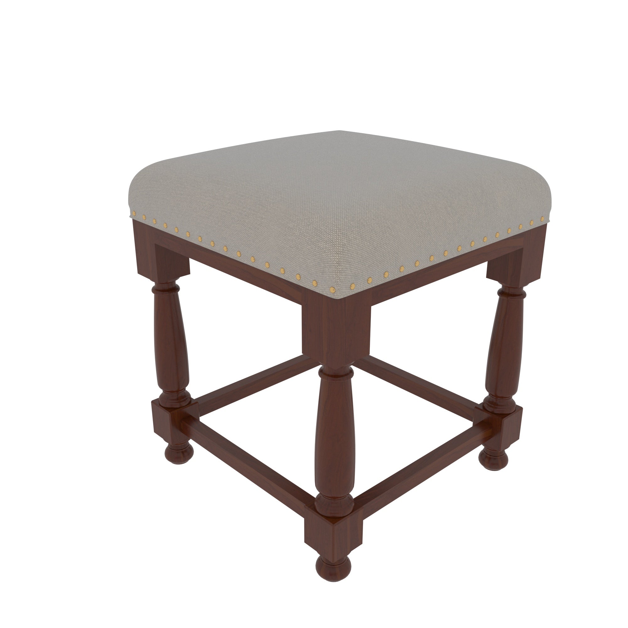 Classic Light Aortic Finished Wooden Handmade Seating Stool Stool