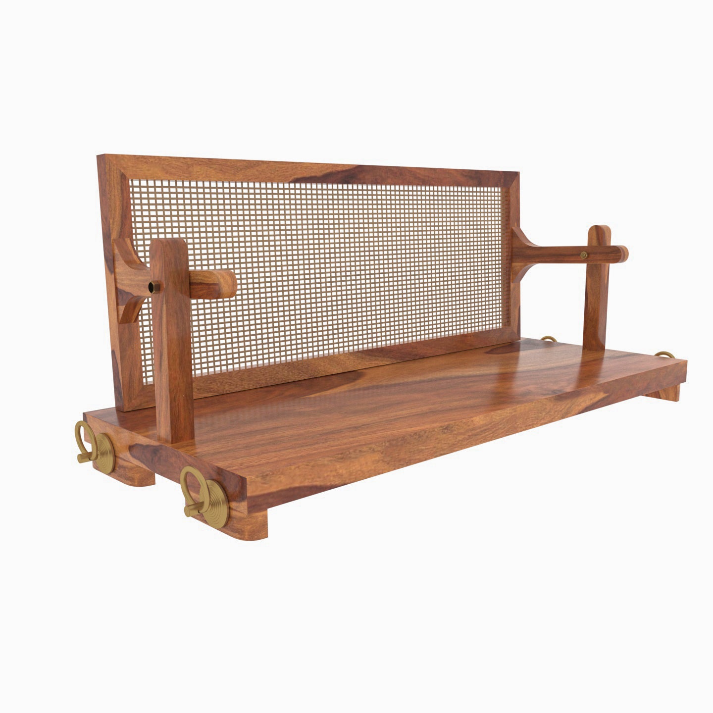 Adorable Thin Cane Reversible Handmade Wooden Swing for Home Swing