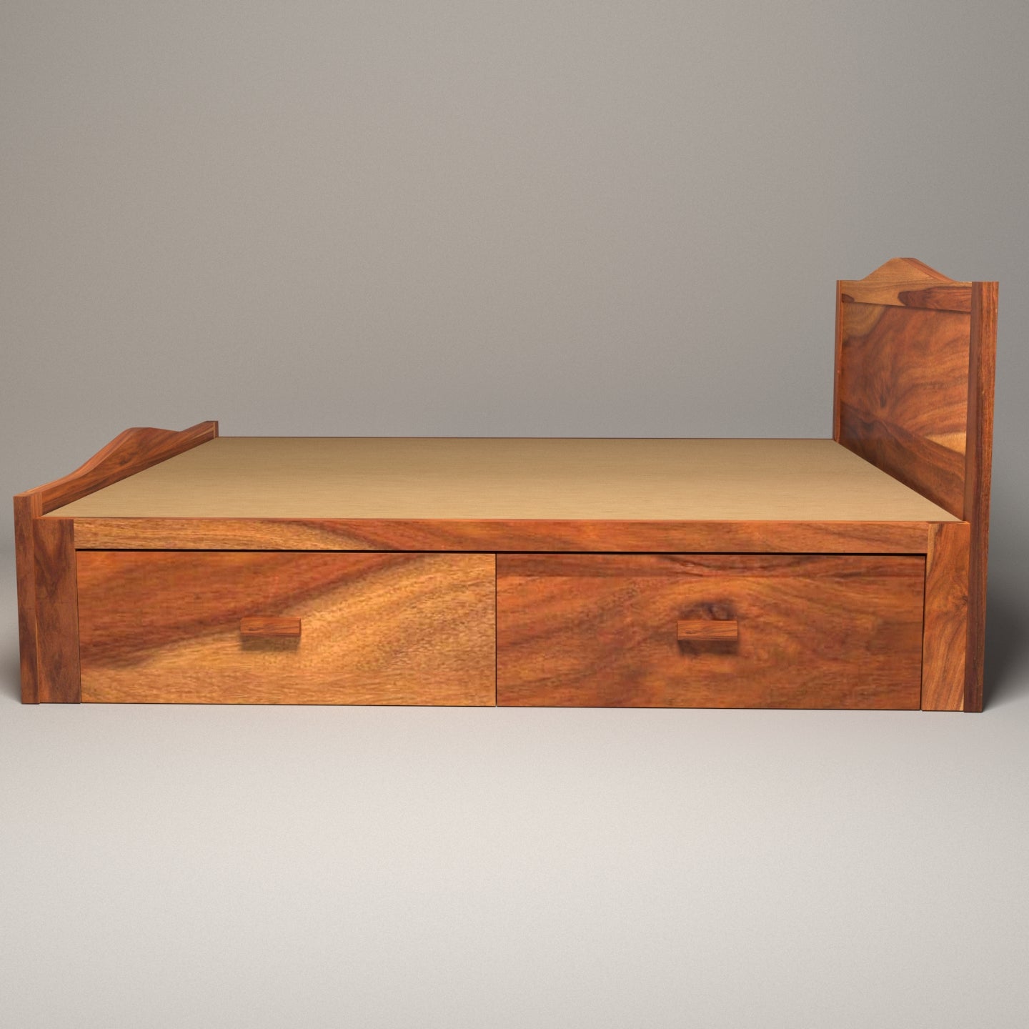 Elegant Handmade Sheesham Wooden Bed with Double Storage Bed