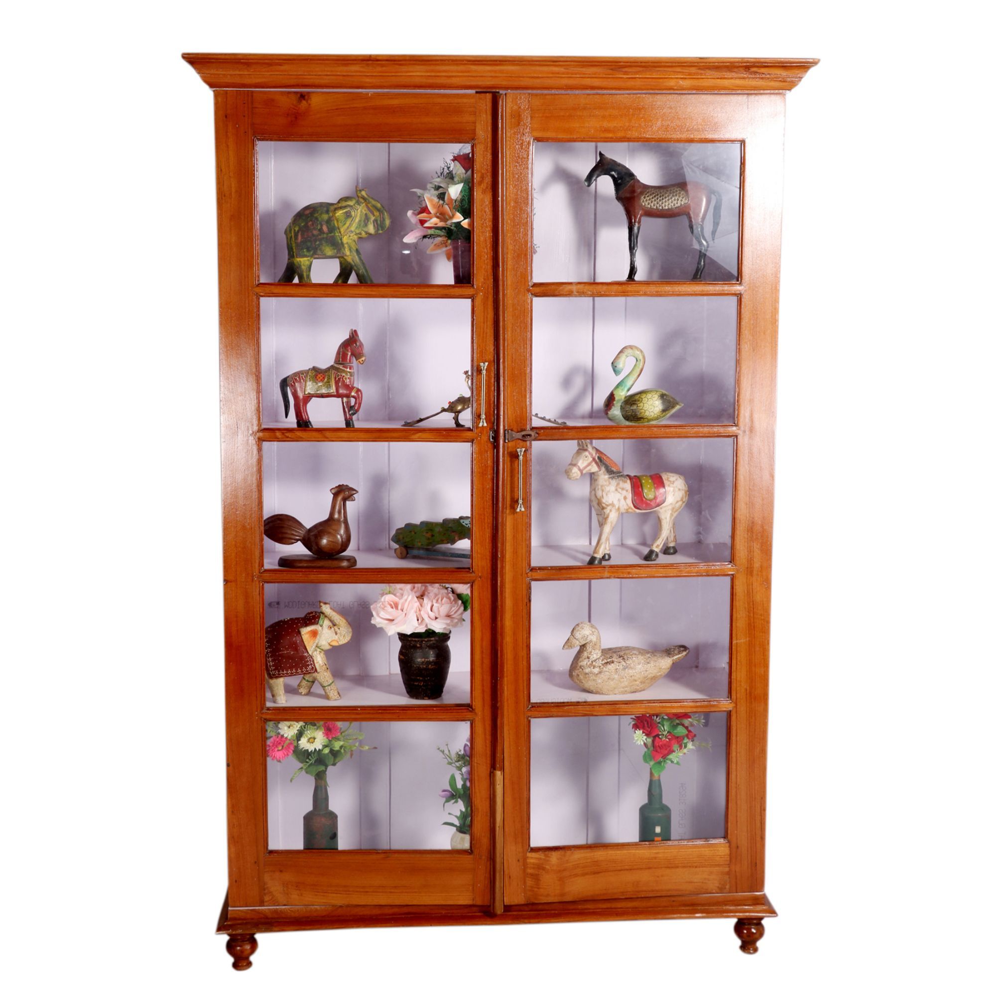 5-Shelf Teak Wood Cabinet Showcase