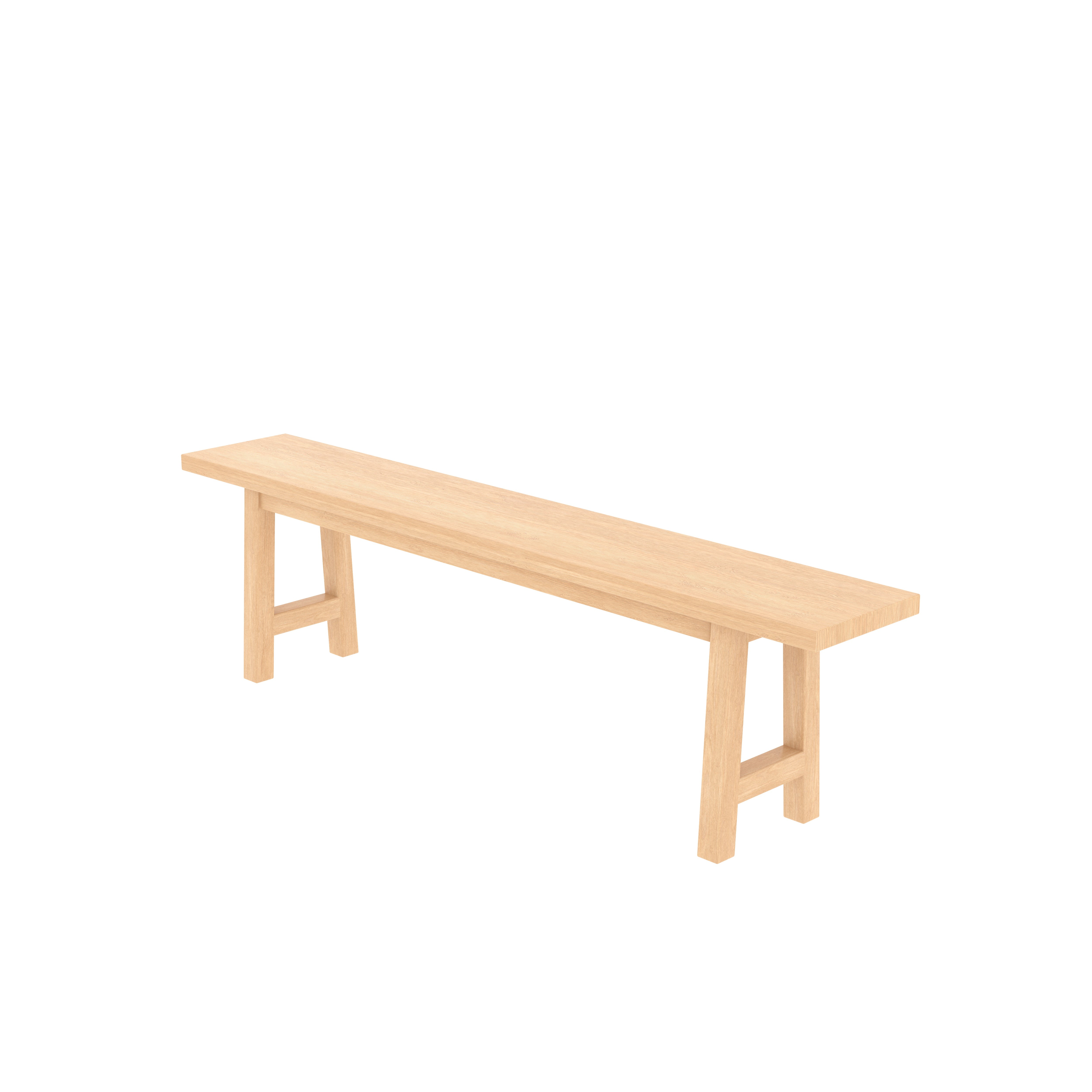Simple Plain Natural Brown Finished Handmade Wooden Bench Bench