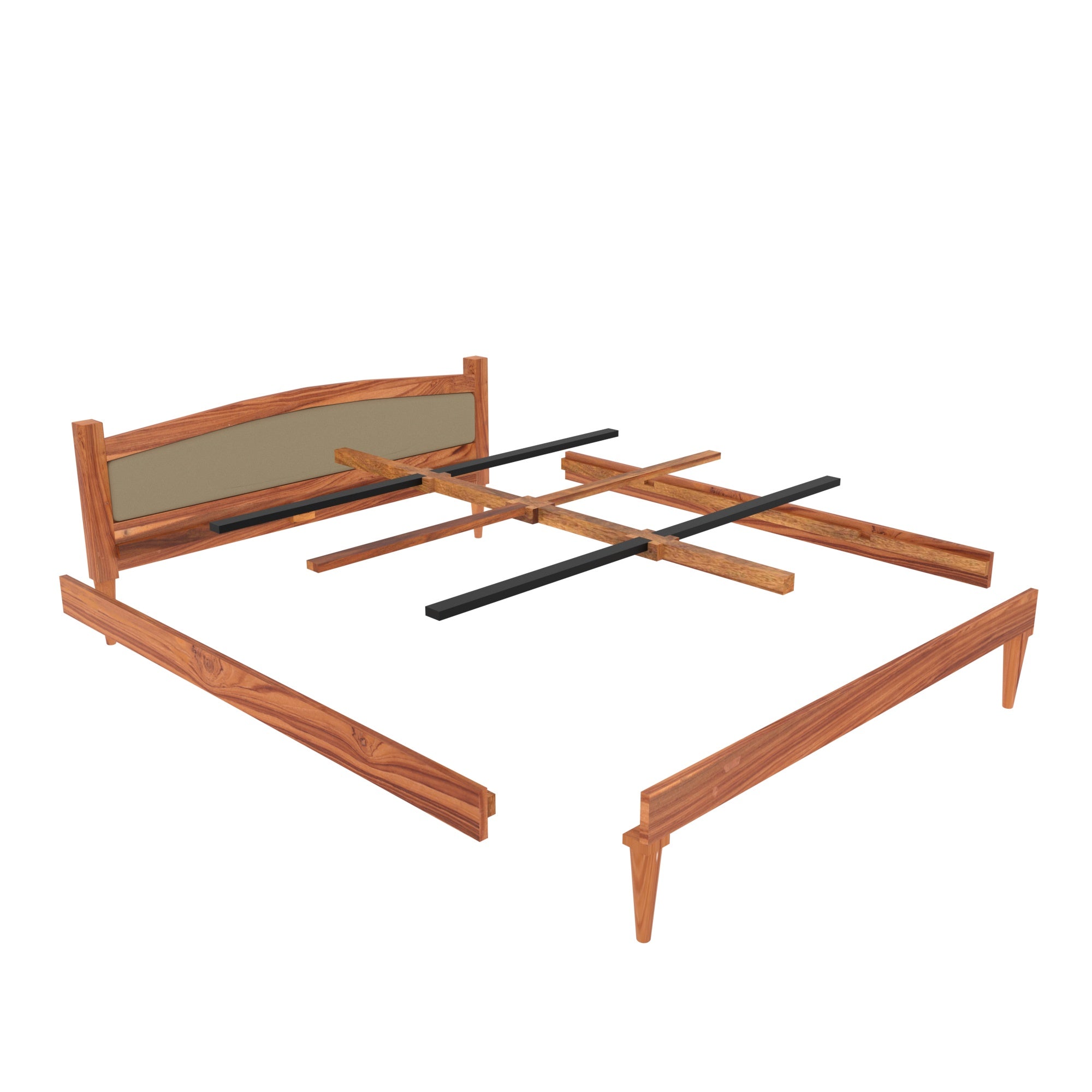 Teak wood Upholstered Bed Bed