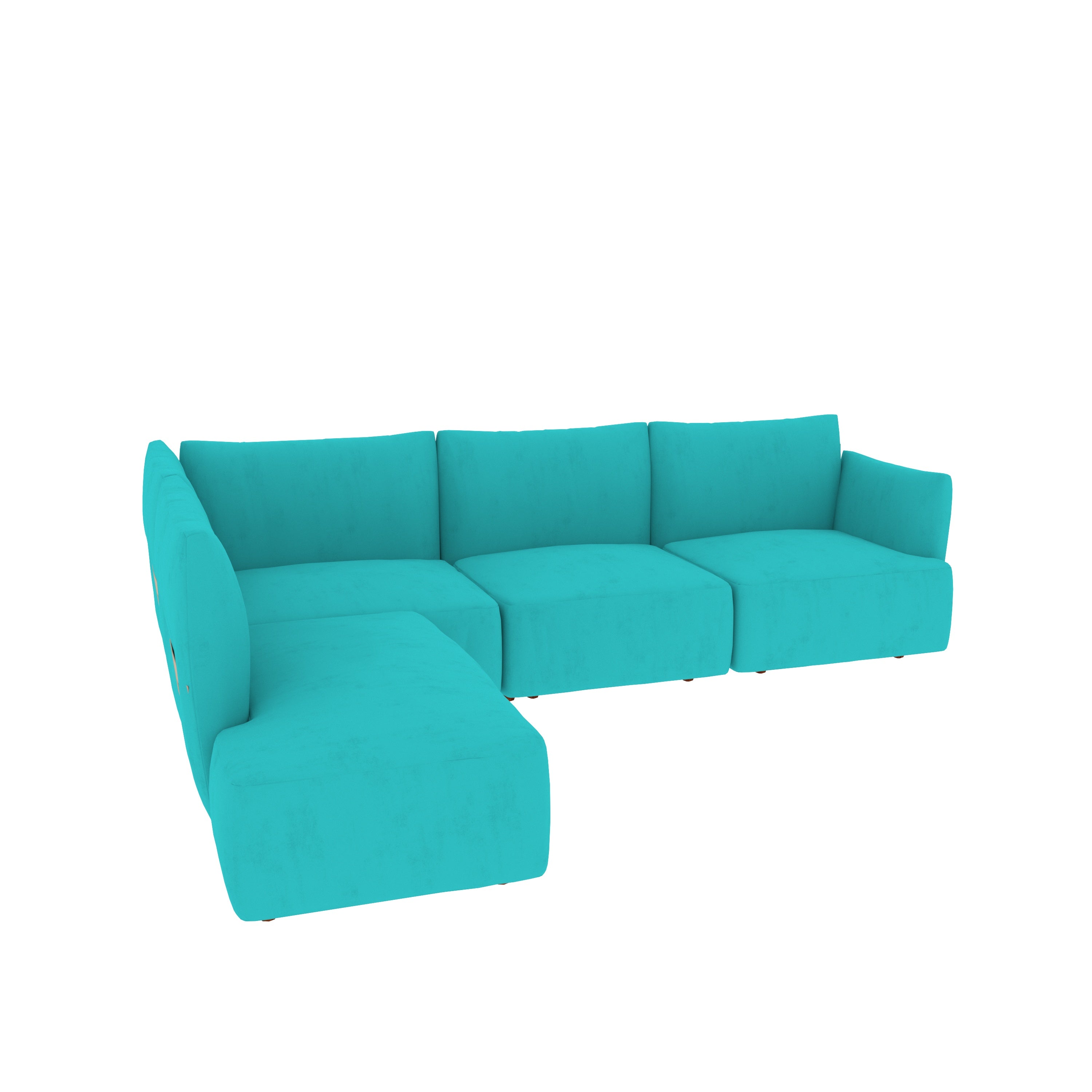 Aqua Cyan Pastel Coloured with Premium Comfort L Shaped 4 Seater Sofa Set for Home Sofa