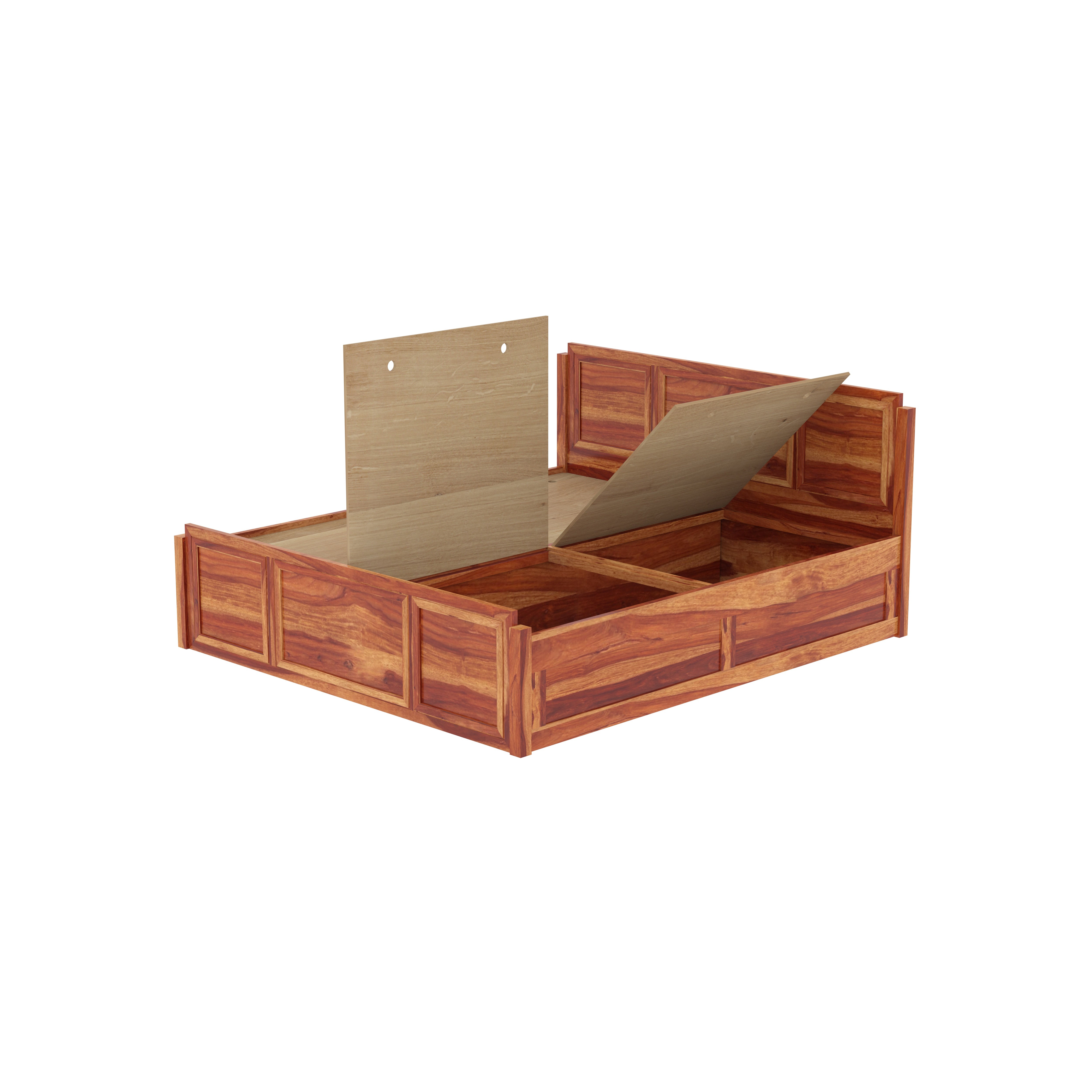 Ethnic Handmade Solid Wood Storage Bed Bed